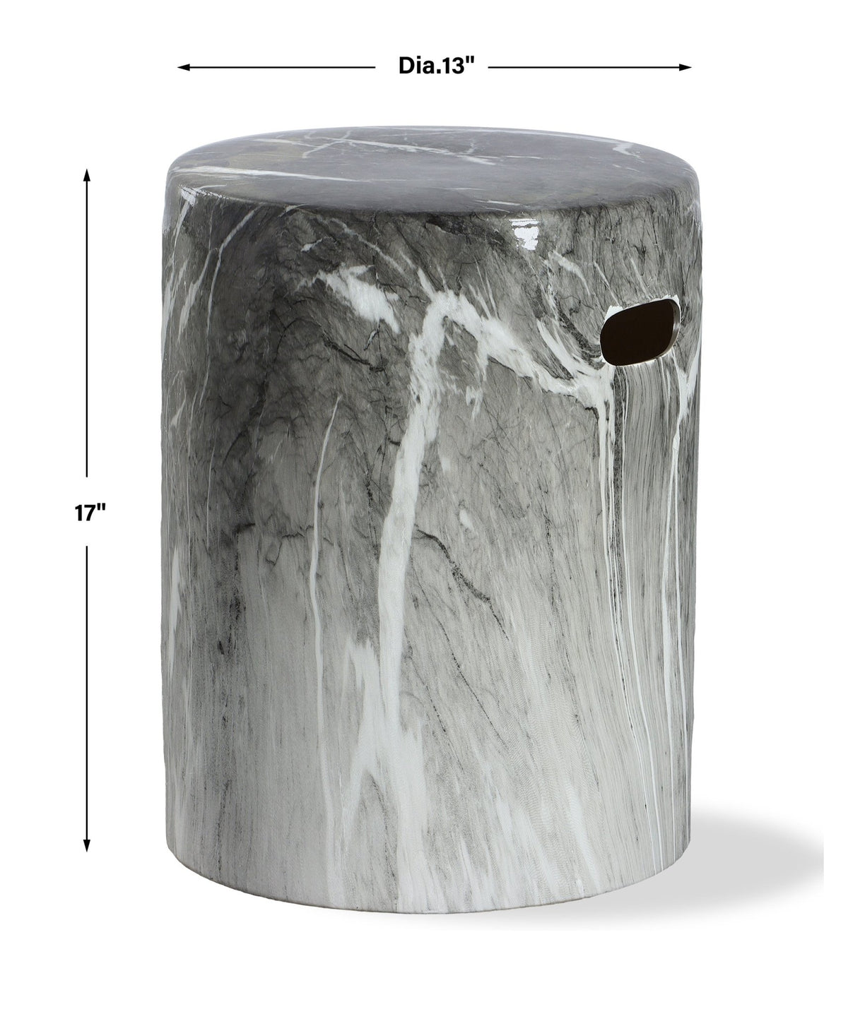 Uttermost Marvel Marbled Garden Stool Accent & End Tables| Uttermost