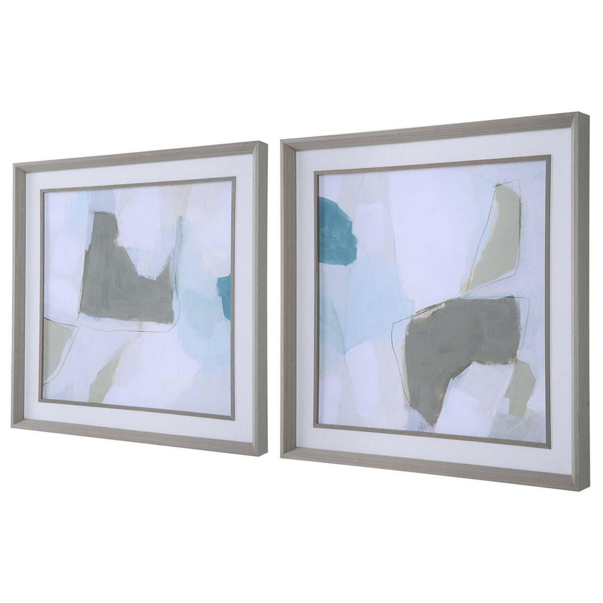 Uttermost Mist Shapes Framed Prints, Set/2 Paintings & Pictures| Uttermost