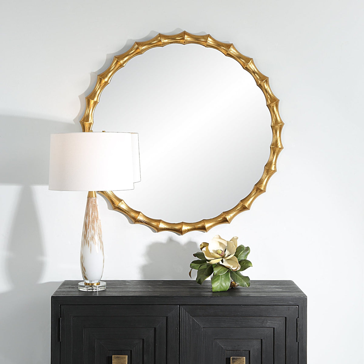 Uttermost Nacala Round Gold Mirror Table Decors| Uttermost