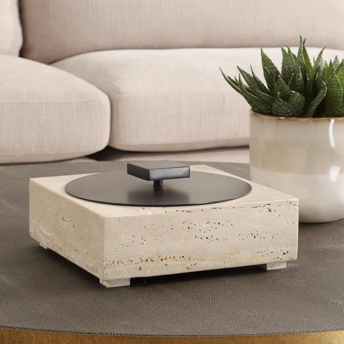 Uttermost Natural Luxe Travertine Box Box| Uttermost