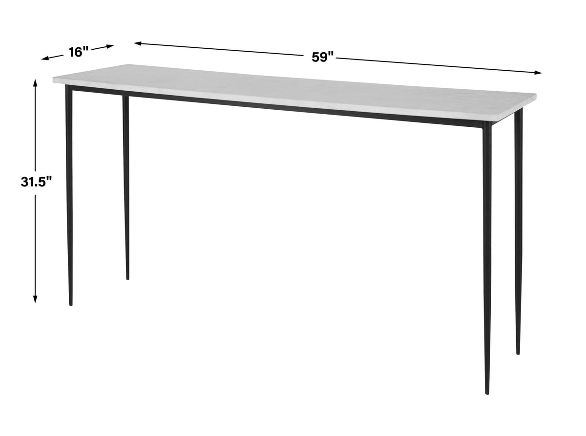 Uttermost Nightfall White Marble Console Table Table Decors| Uttermost