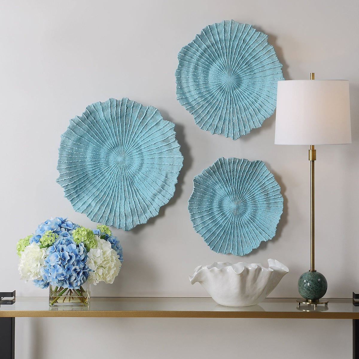 Uttermost Ocean Gems Blue Wall Decor Set/3 Wall Art| Uttermost