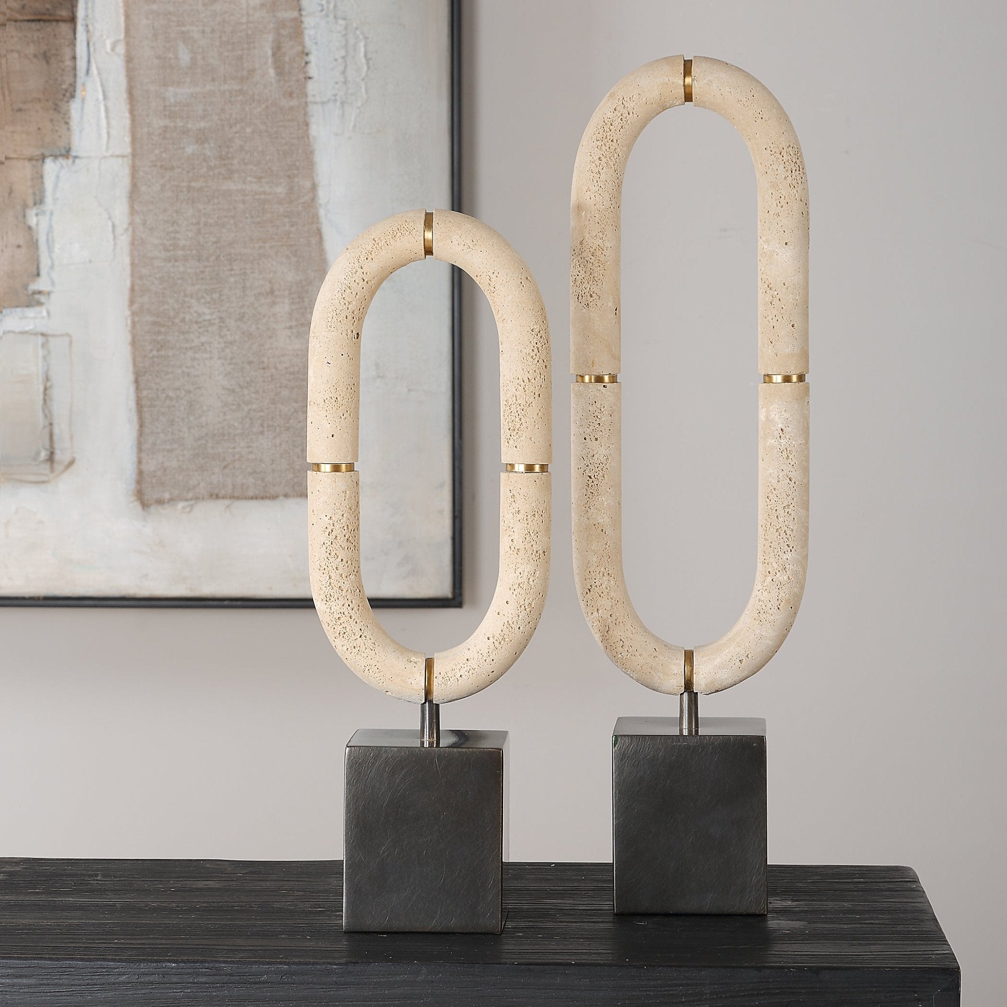 Uttermost Oval Sculptures Fusion Set/2 Table Decors| Uttermost