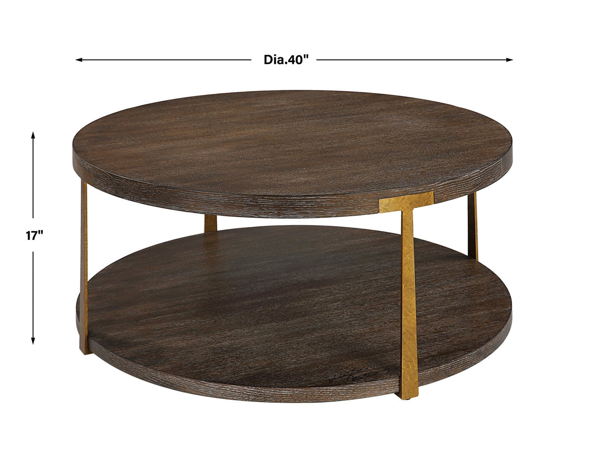 Uttermost Palisade Round Wood Coffee Table Coffee Tables| Uttermost