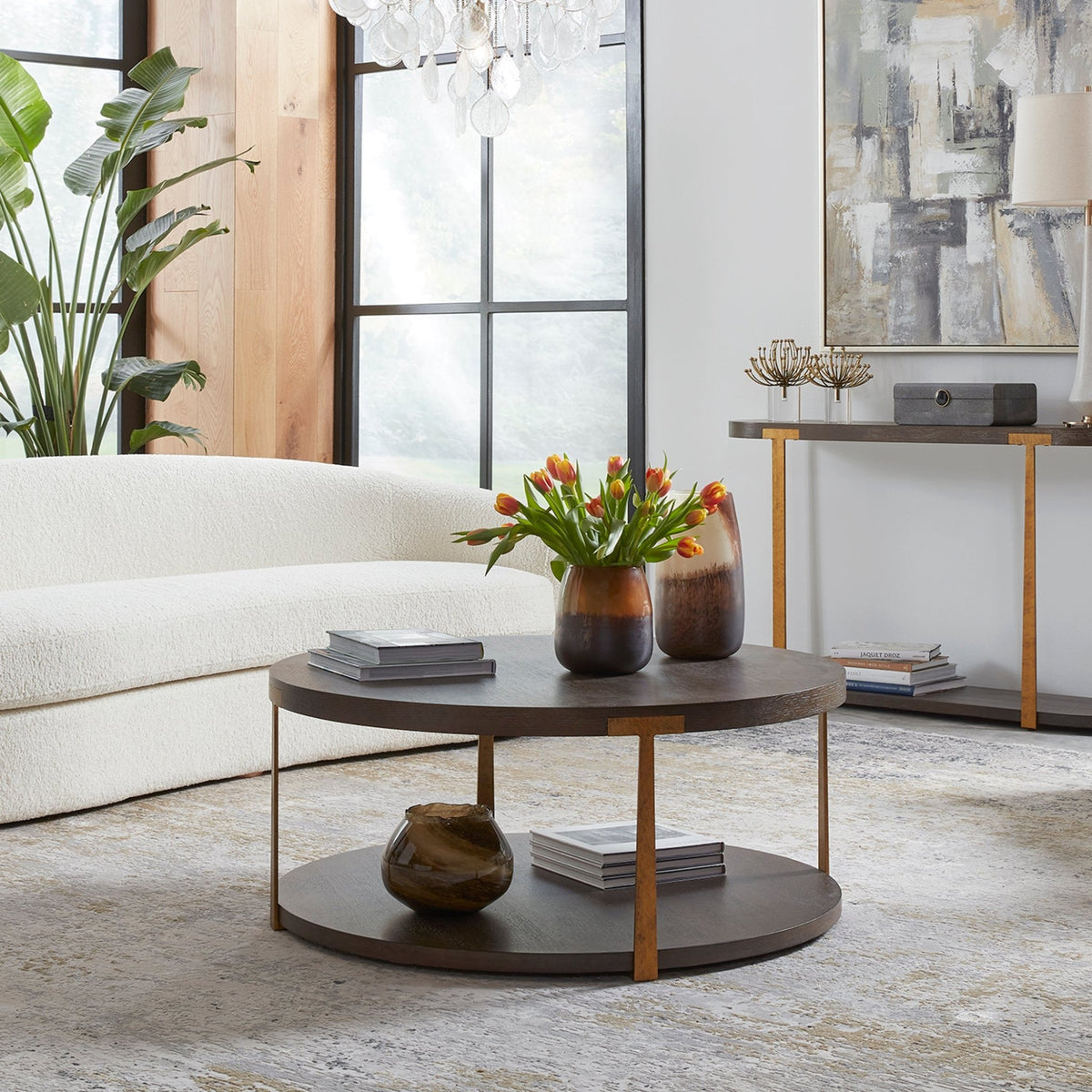 Uttermost Palisade Round Wood Coffee Table Coffee Tables| Uttermost