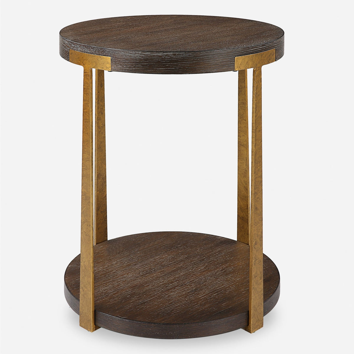 Uttermost Palisade Round Wood Side Table Accent & End Tables| Uttermost