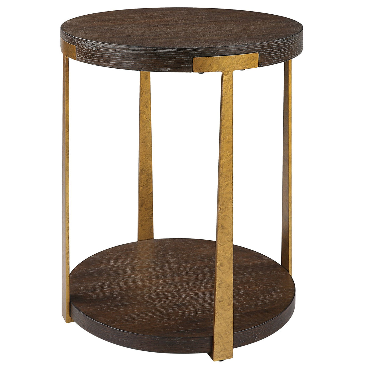 Uttermost Palisade Round Wood Side Table Accent & End Tables| Uttermost
