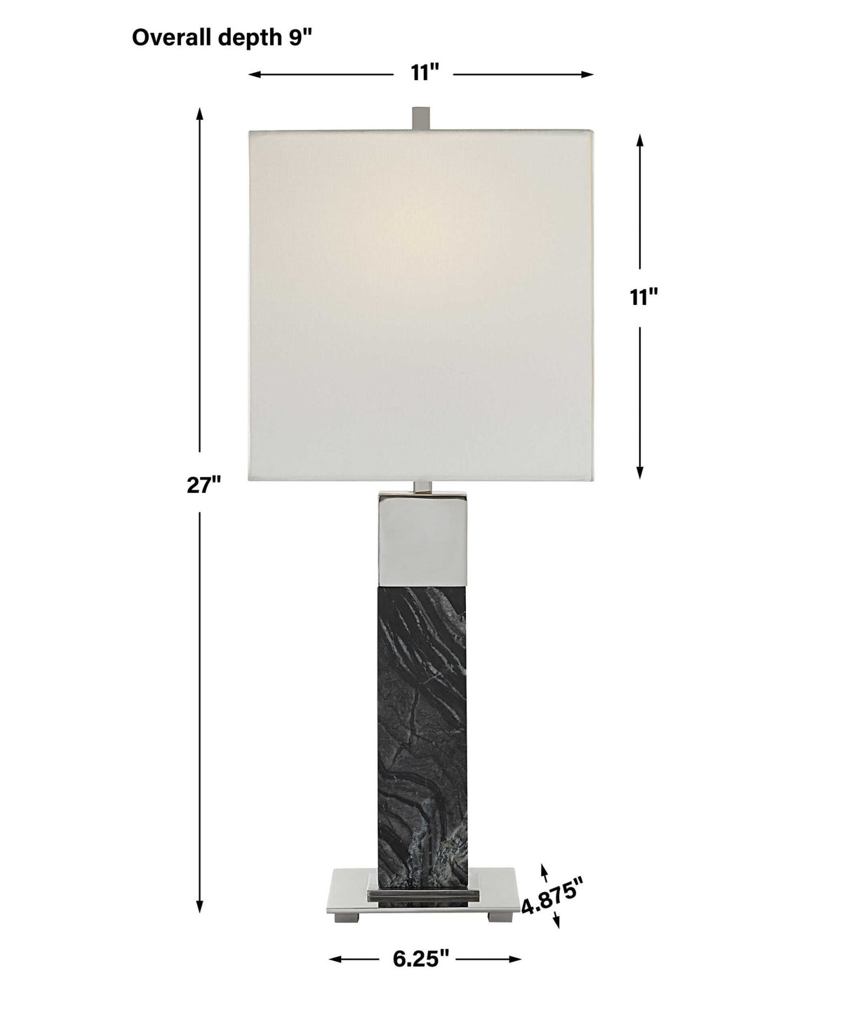 Uttermost Pilaster Black Marble Table Lamp Table Lamps| Uttermost