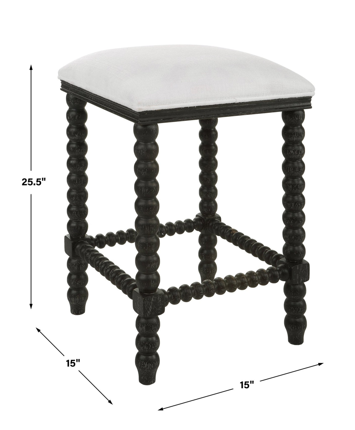 Uttermost Pryce Black Backless Counter Stool Stools| Uttermost