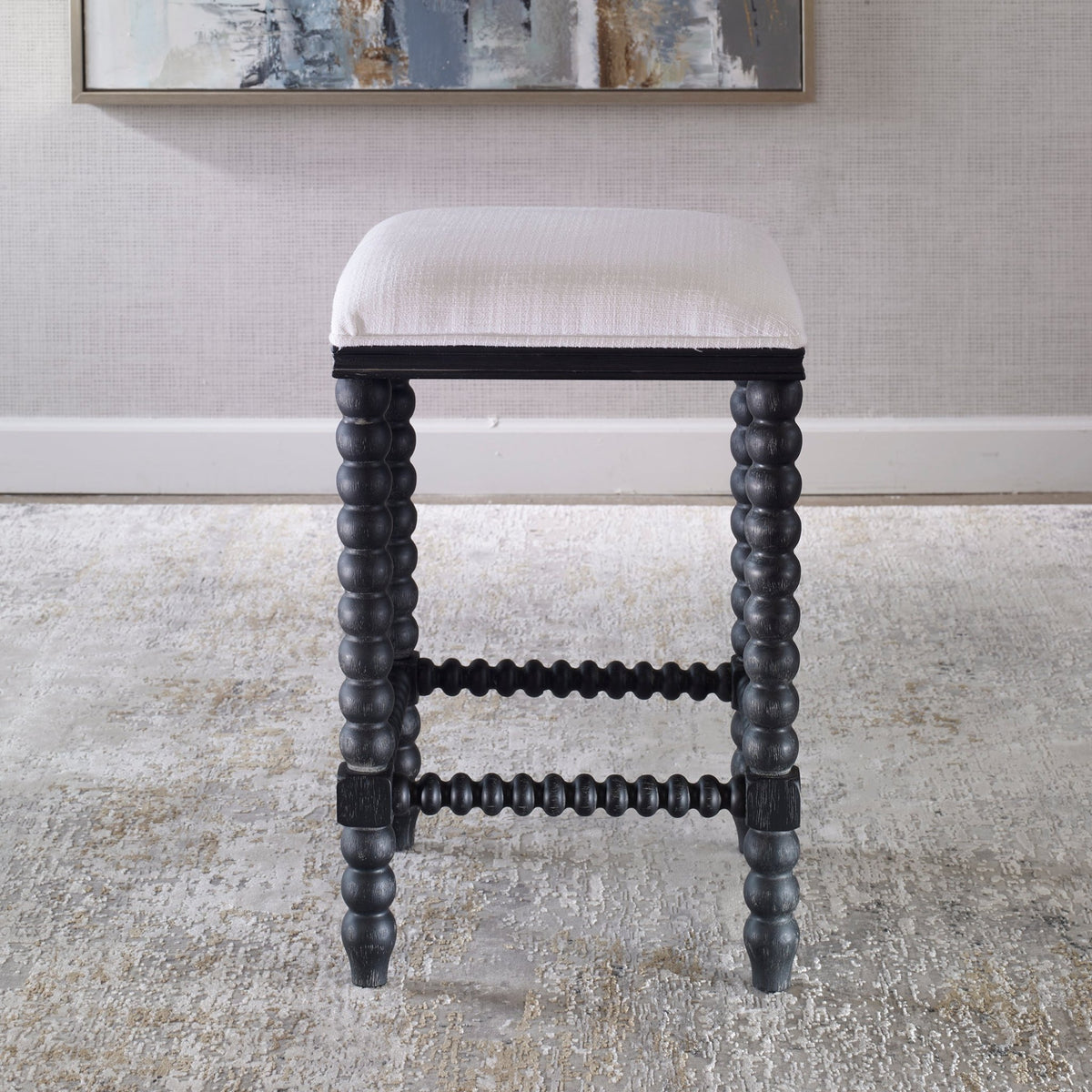 Uttermost Pryce Black Backless Counter Stool Stools| Uttermost