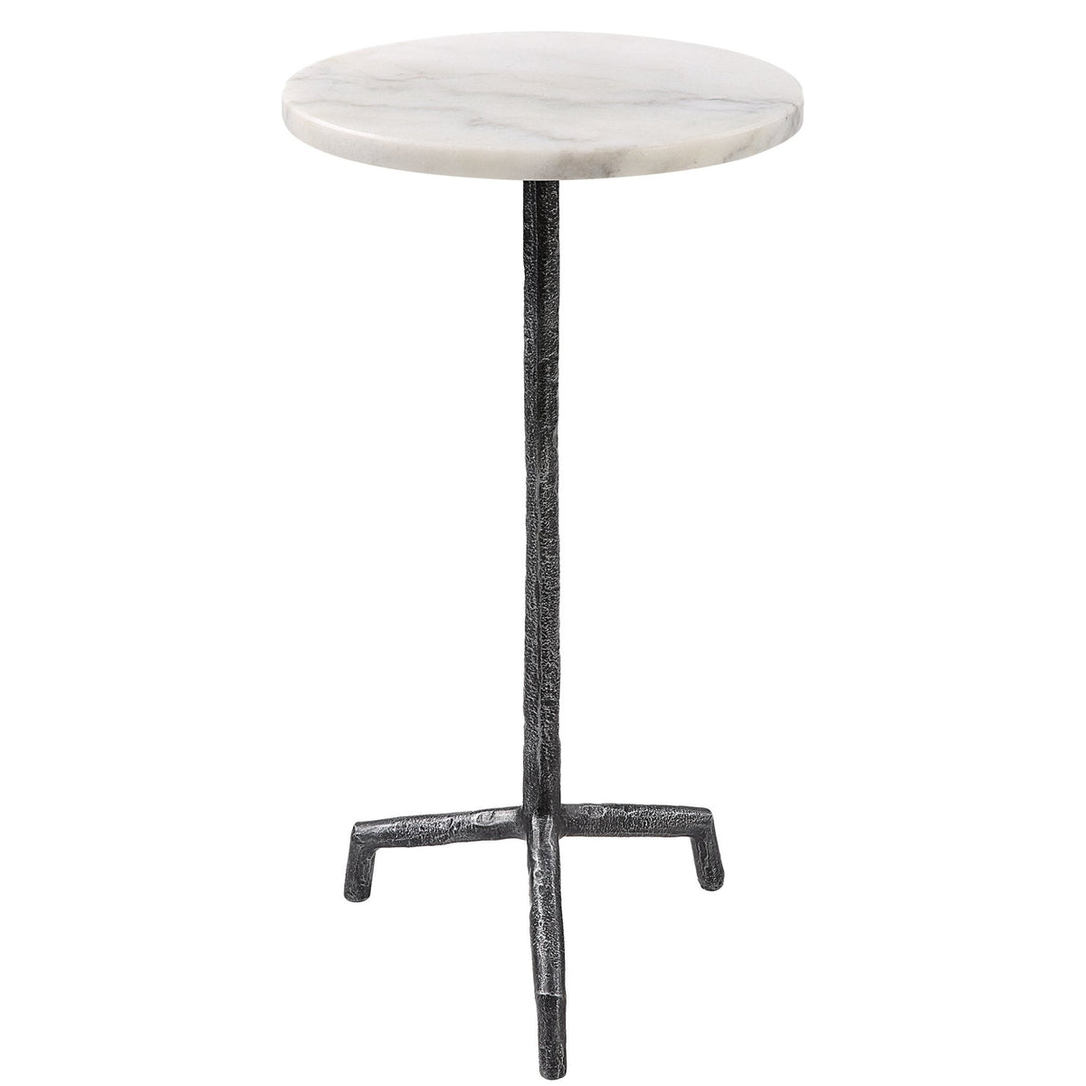 Uttermost Puritan White Marble Drink Table Accent & End Tables| Uttermost