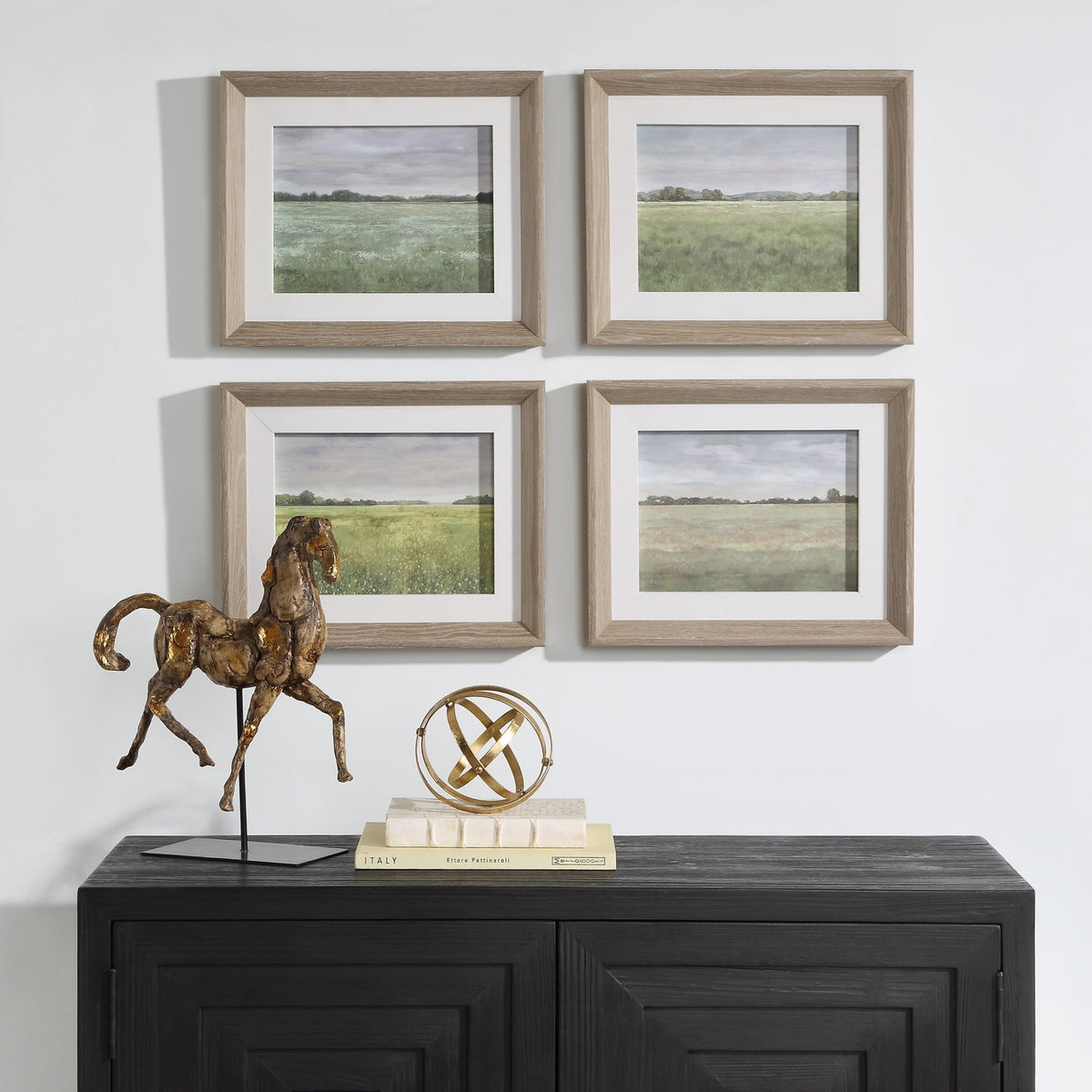 Uttermost Quiet Meadows Framed Prints, S/4 Table Decors| Uttermost