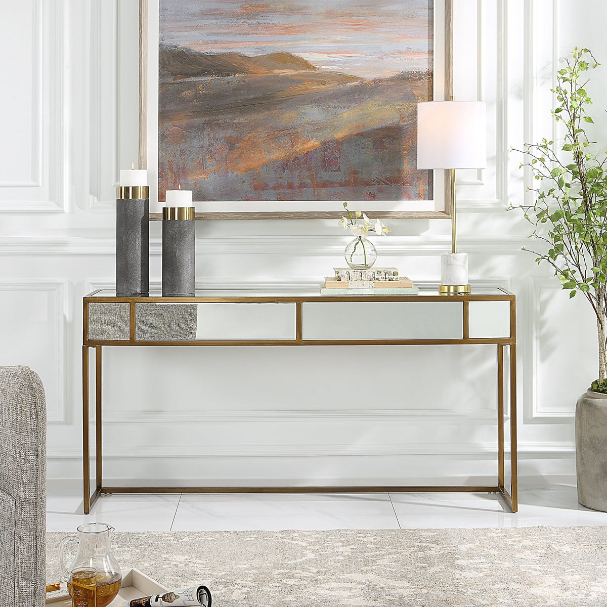 Uttermost Reflect Mirrored Console Table Table Decors| Uttermost