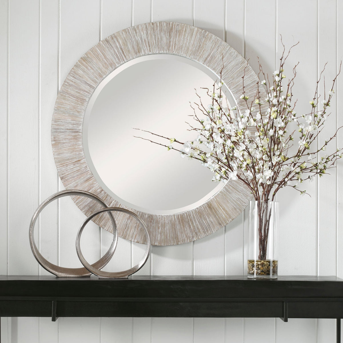 Uttermost Repose Whitewash Round Mirror Mirrors| Uttermost
