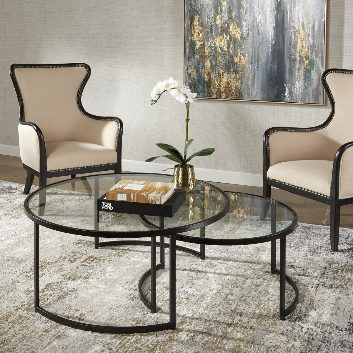 Uttermost Rhea Black Nesting Coffee Tables S/2 Nesting Tables| Uttermost