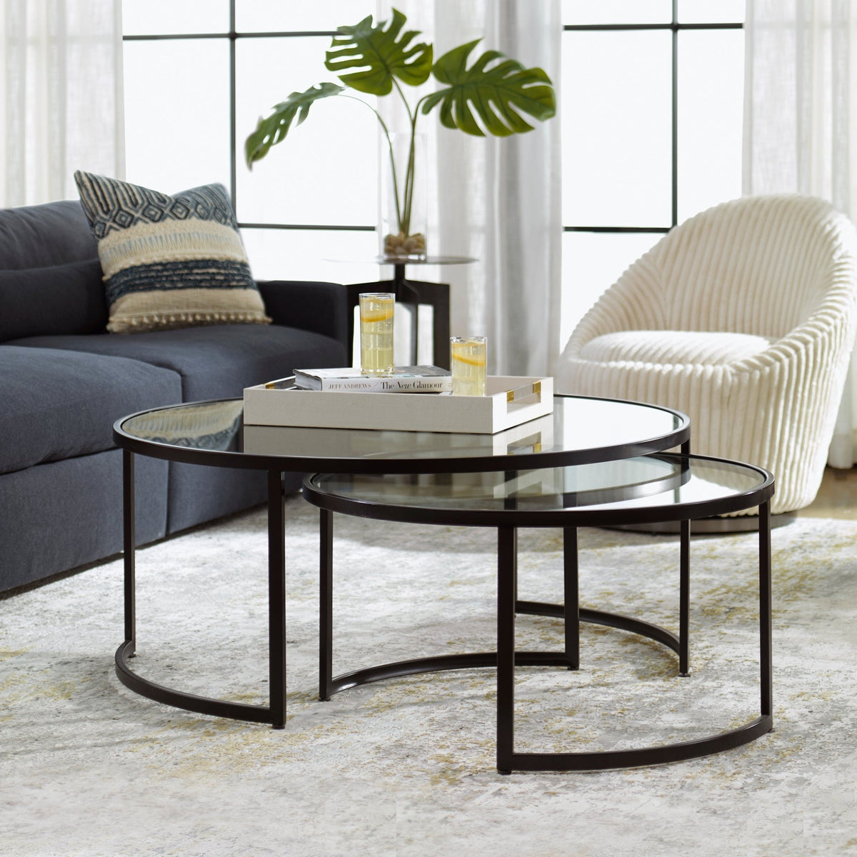 Uttermost Rhea Black Nesting Coffee Tables S/2 Nesting Tables| Uttermost