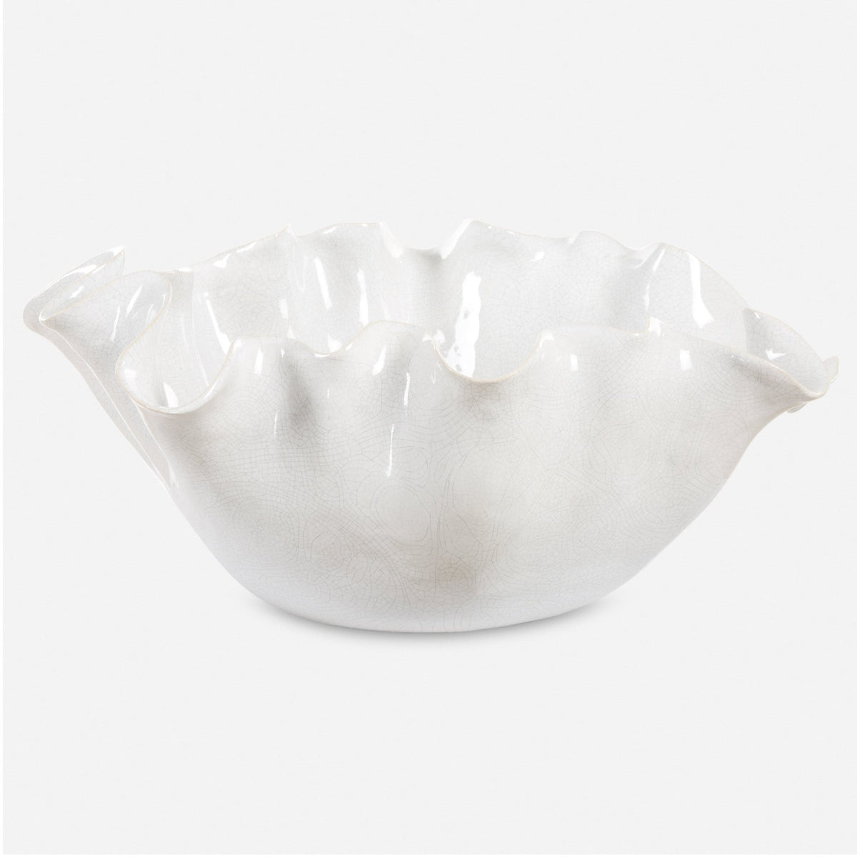 Uttermost Ruffle White Bloom Bowl Bowl| Uttermost