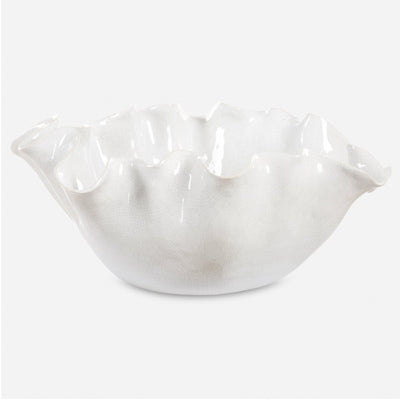 Uttermost Ruffle White Bloom Bowl - Al Rugaib Furniture