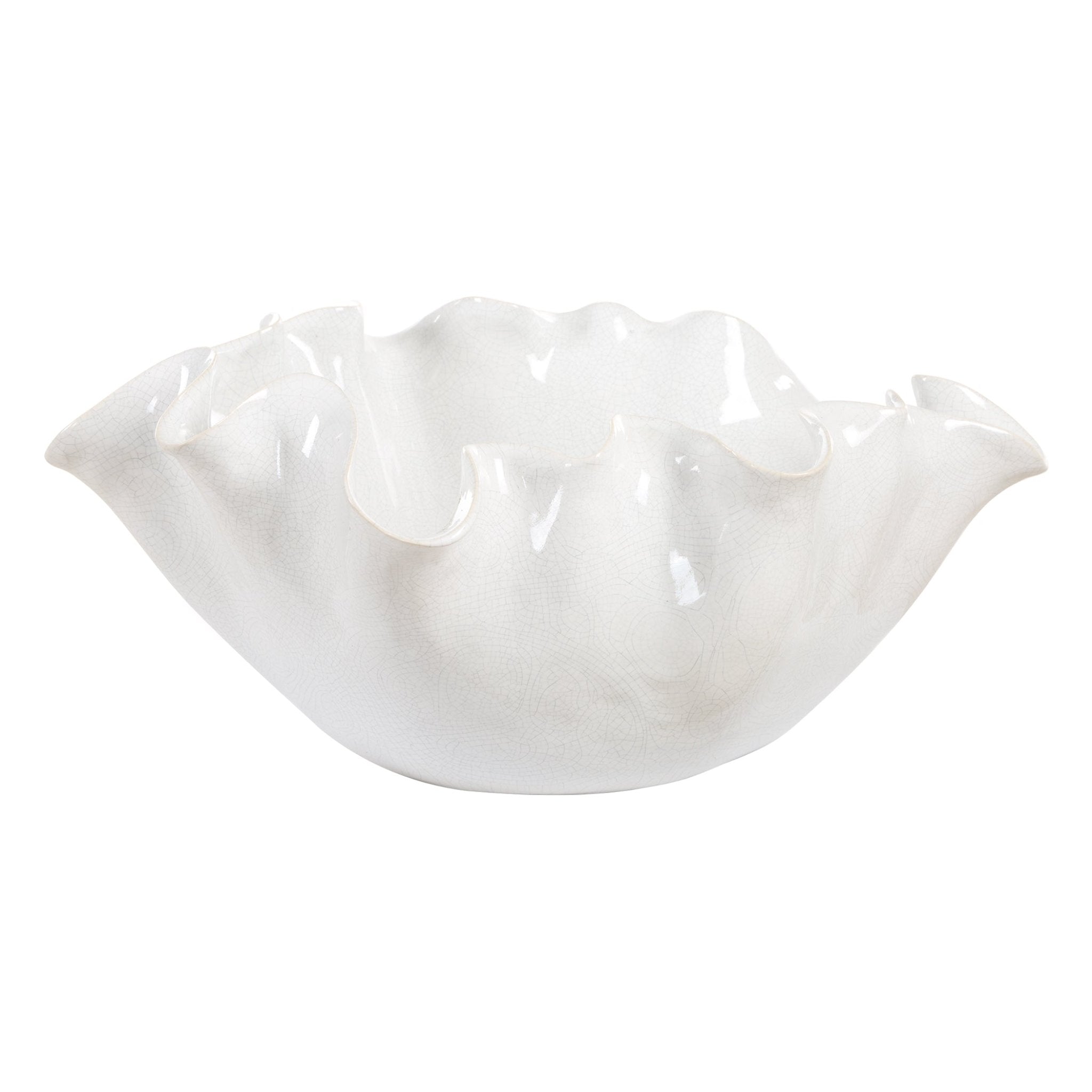 Uttermost Ruffle White Bloom Bowl Bowl| Uttermost