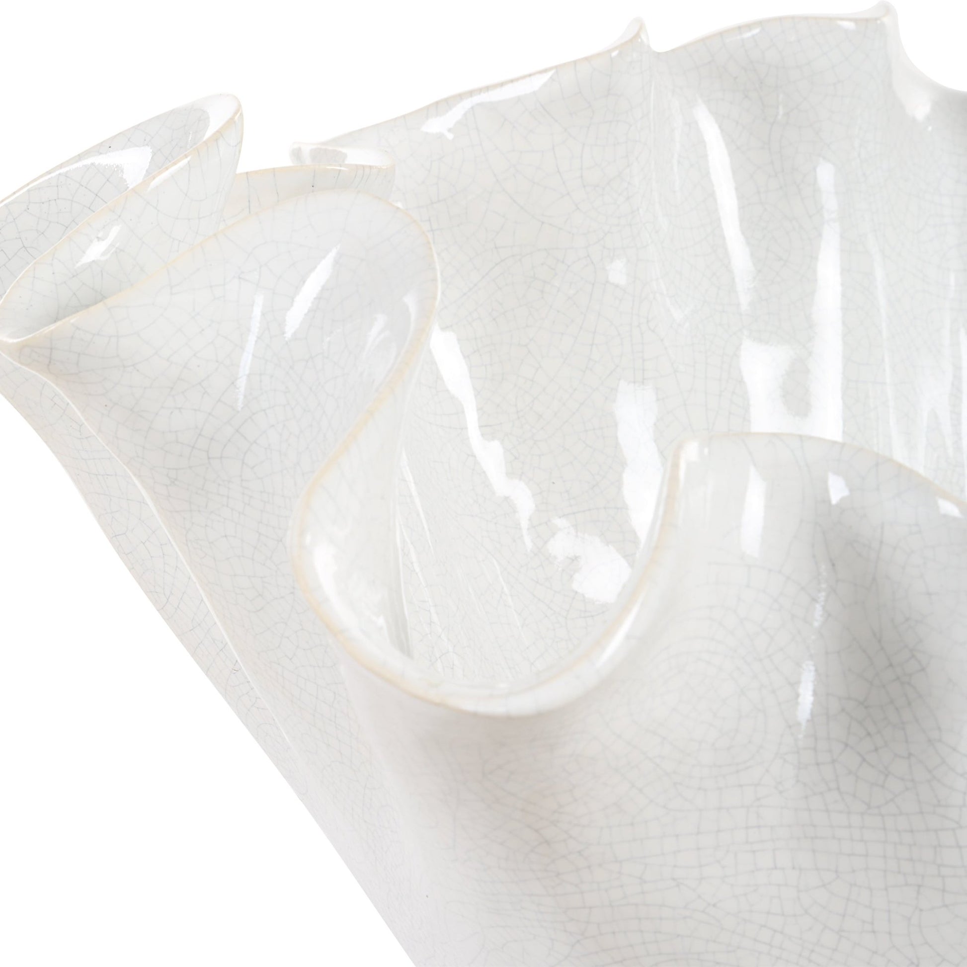 Uttermost Ruffle White Bloom Bowl Bowl| Uttermost