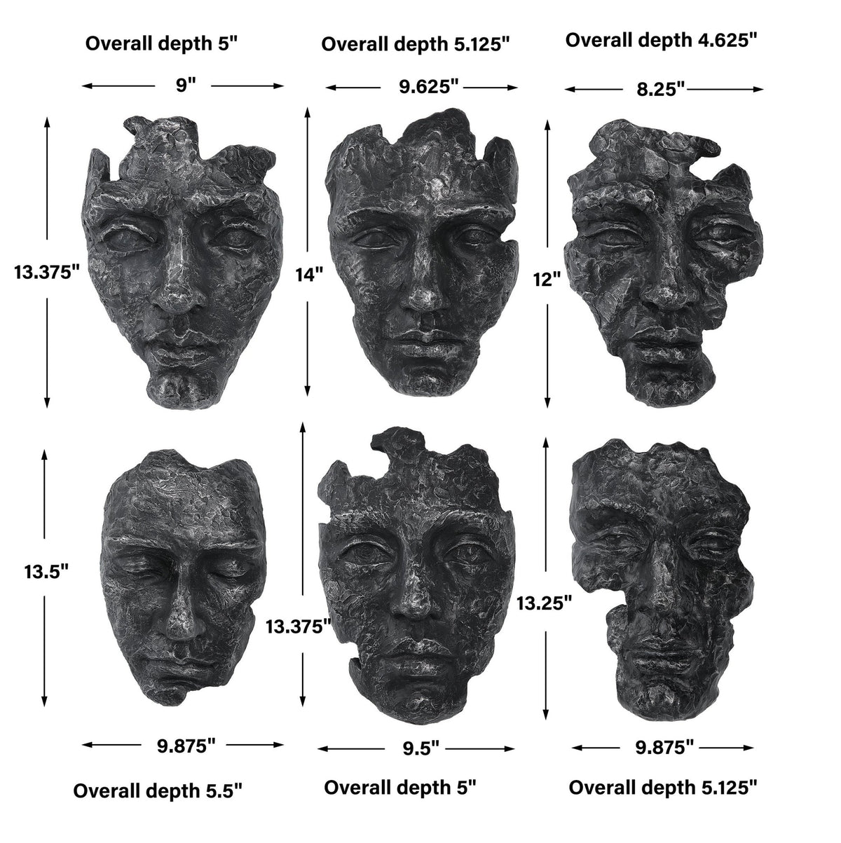 Uttermost Self-Portrait Metallic Wall Decor, Set/6 Wall Decors| Uttermost