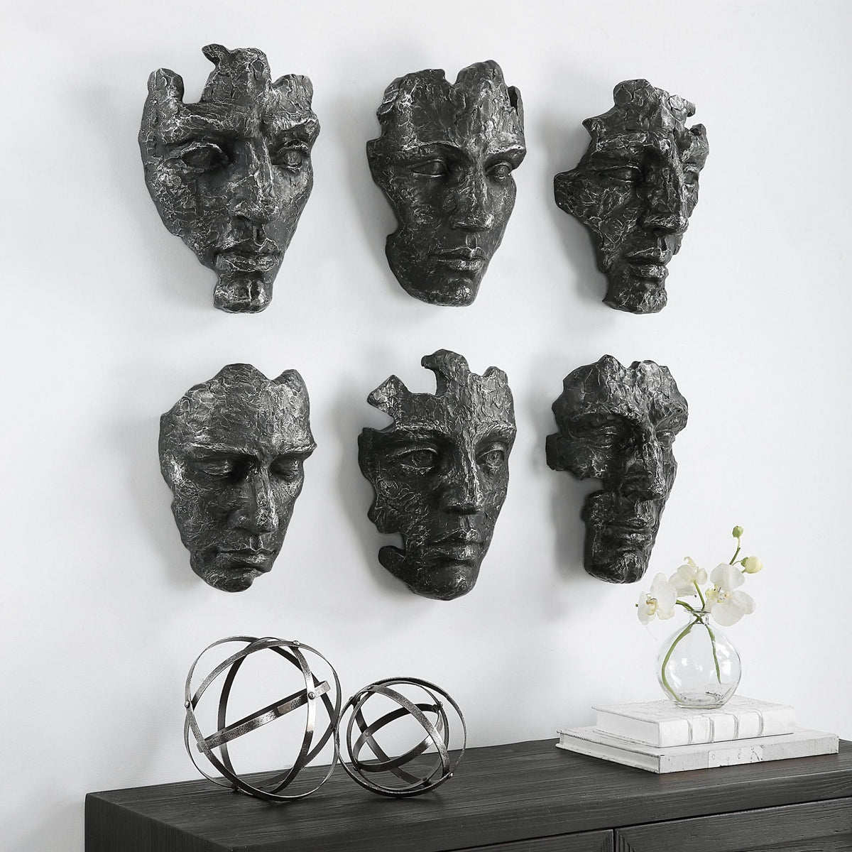 Uttermost Self-Portrait Metallic Wall Decor, Set/6 Wall Decors| Uttermost