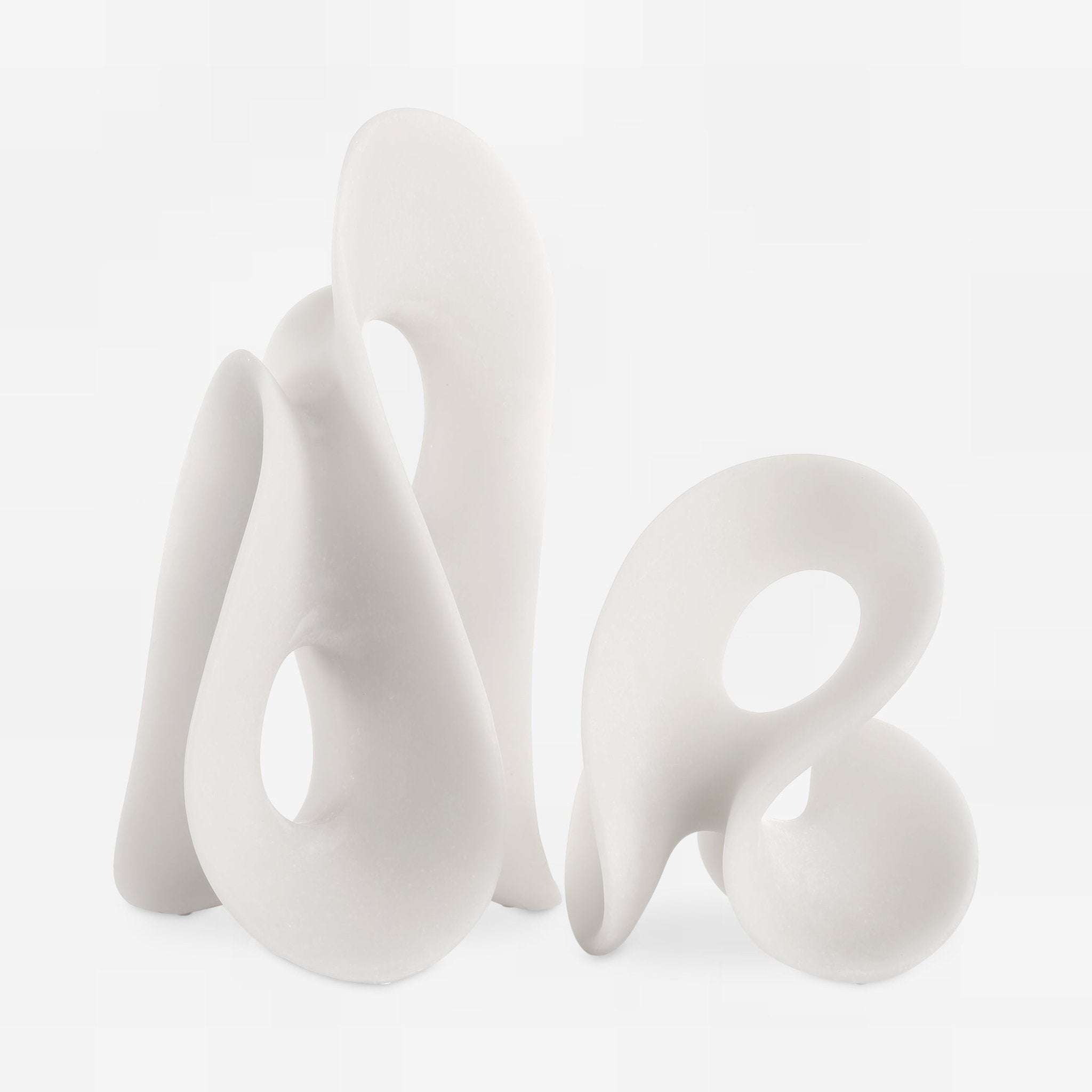 Uttermost Silent Wave White Sculptures Set/2 Table Decors| Uttermost