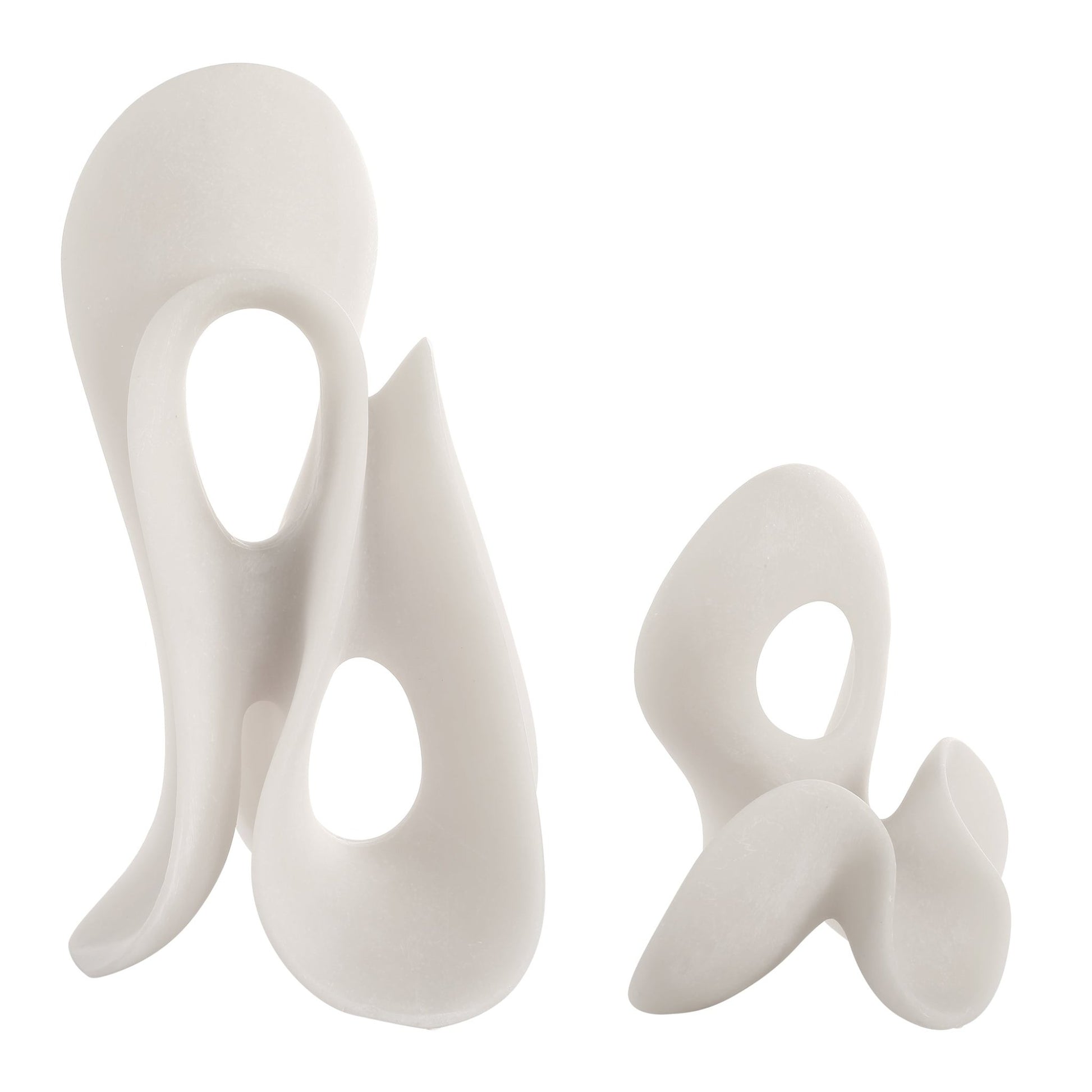 Uttermost Silent Wave White Sculptures Set/2 Table Decors| Uttermost