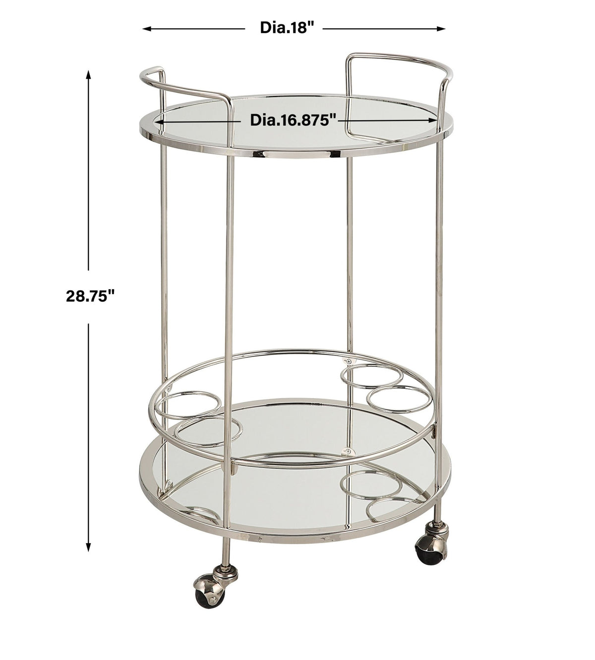 Uttermost Spritz Chrome Bar Cart Serving Carts| Uttermost