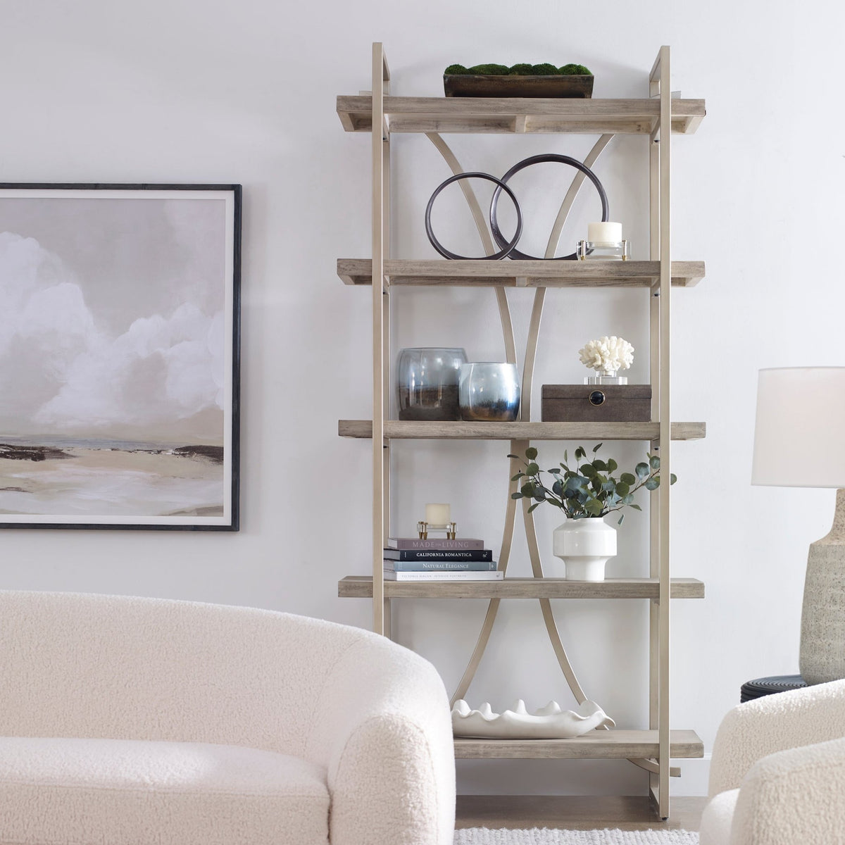 Uttermost Sway Soft Gray Etagere Shelves| Uttermost