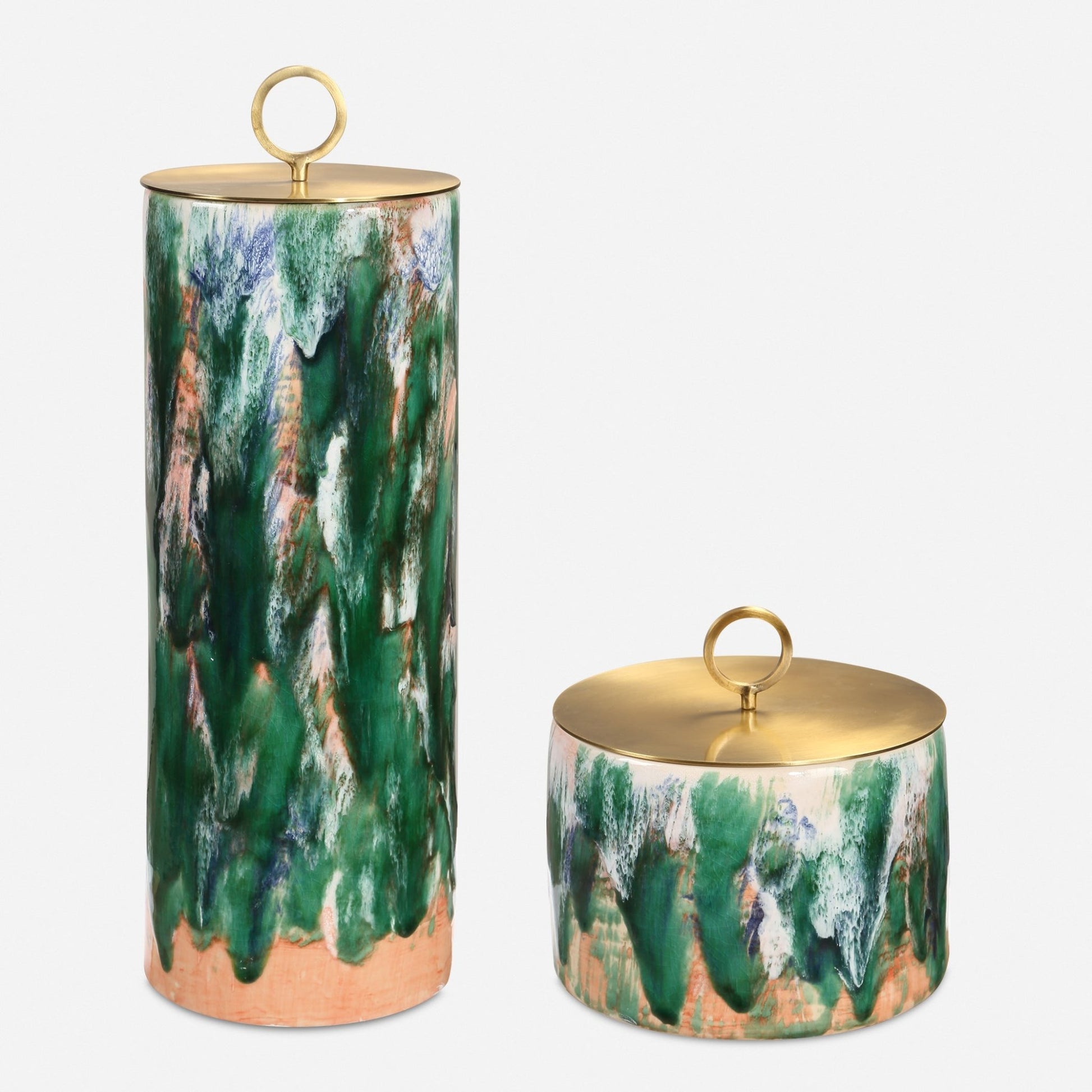 Uttermost Sylvie Ceramic Containers Set/2 Box| Uttermost