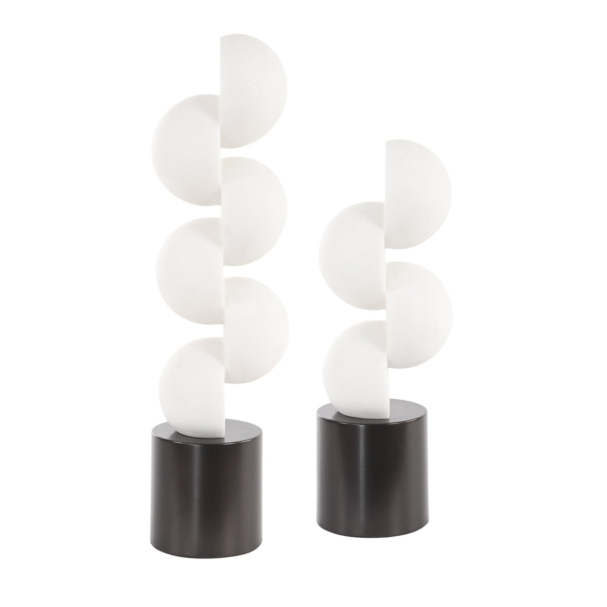 Uttermost Symmetry White Sculptures Set/2 Table Decors| Uttermost