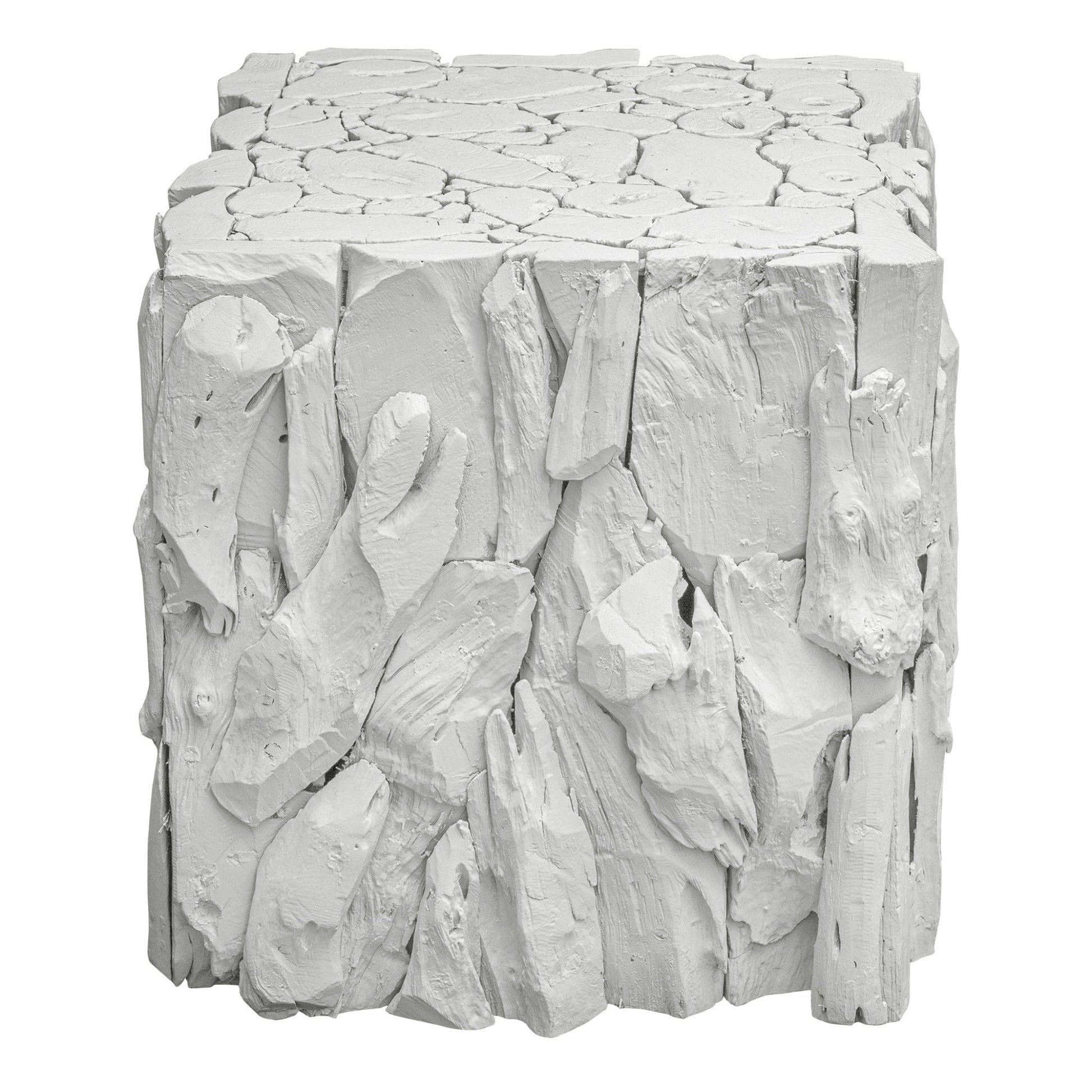 Uttermost Teak Root White Bunching Cube Table Decors| Uttermost