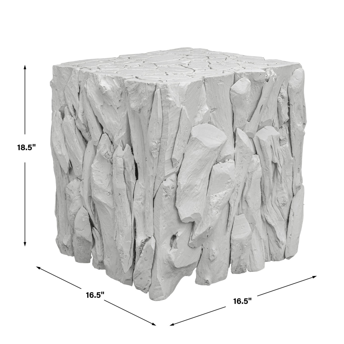 Uttermost Teak Root White Bunching Cube Table Decors| Uttermost
