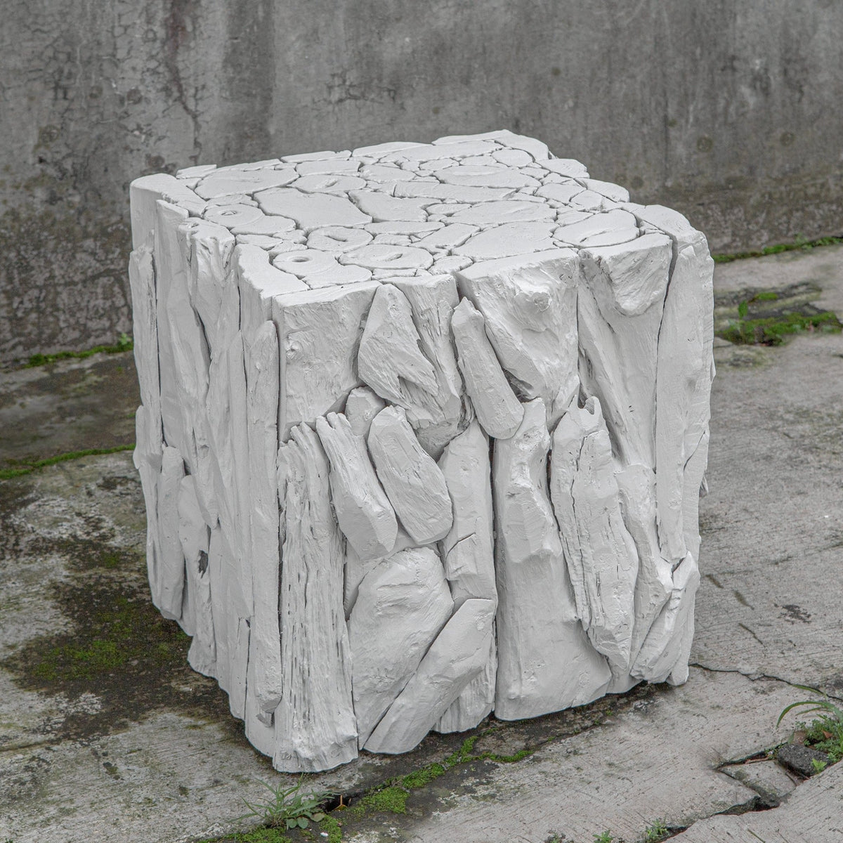 Uttermost Teak Root White Bunching Cube Table Decors| Uttermost