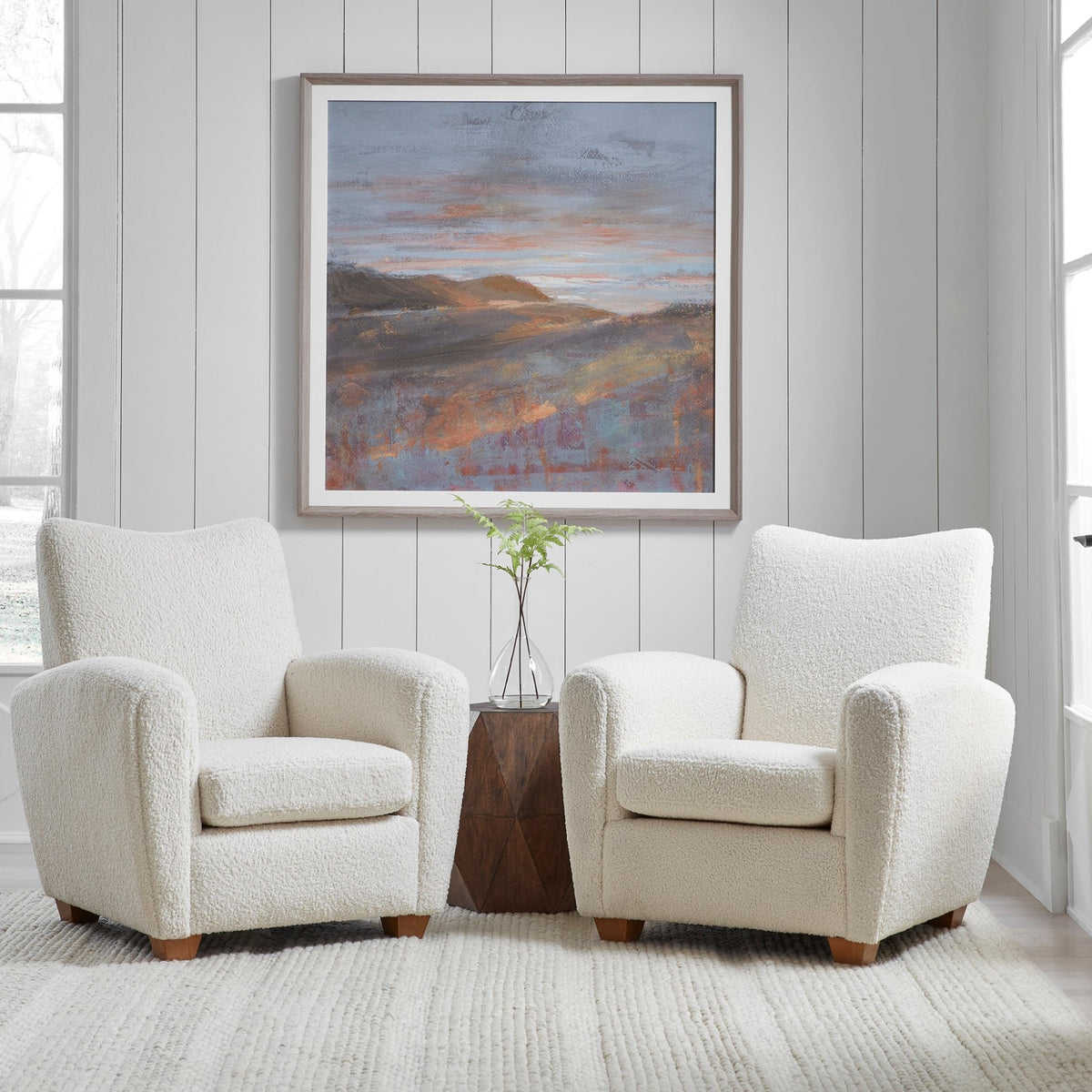 Uttermost Teddy White Shearling Accent Chair Table Decors| Uttermost