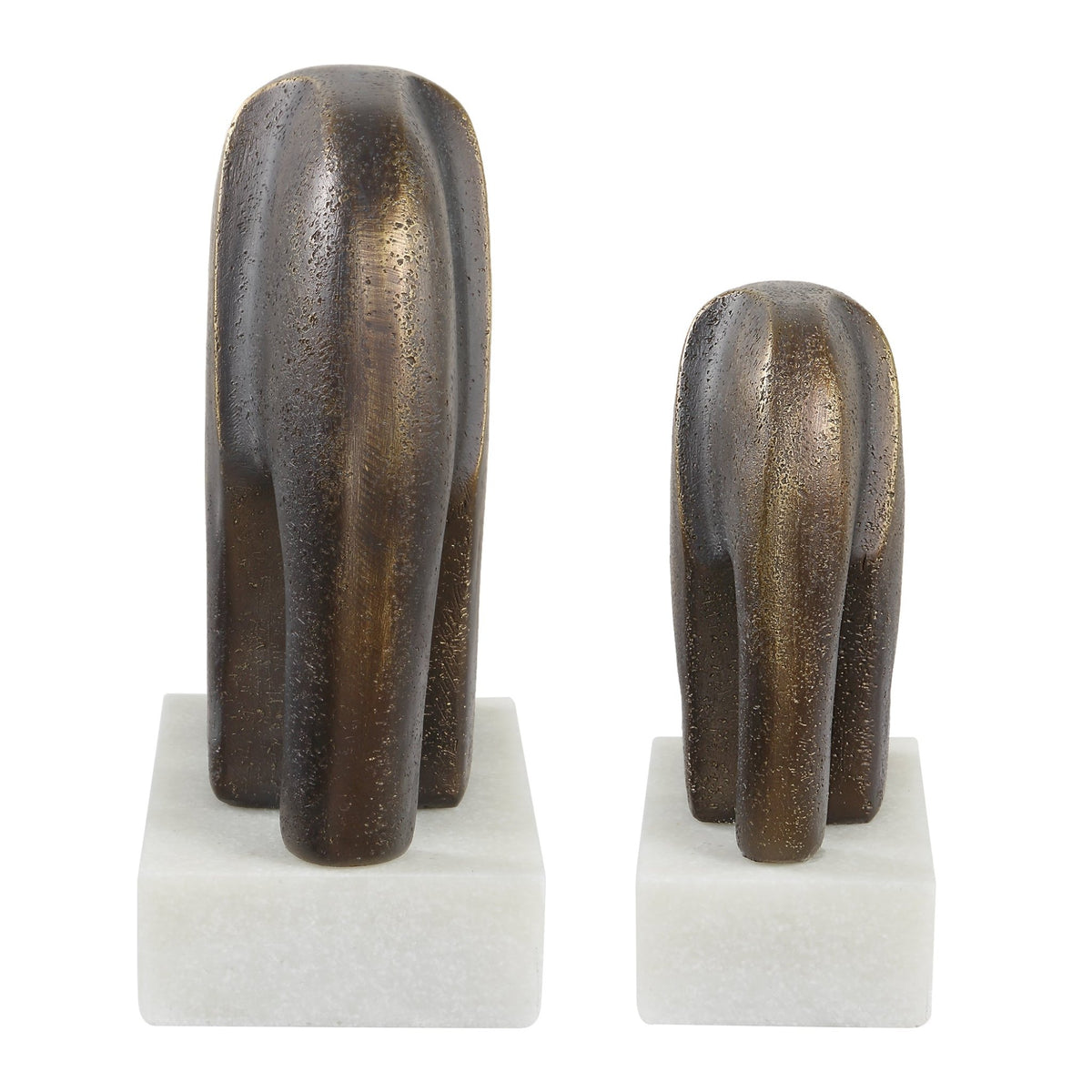 Uttermost Timeless Tusk Bronze Sculptures Set/2 Table Decors| Uttermost