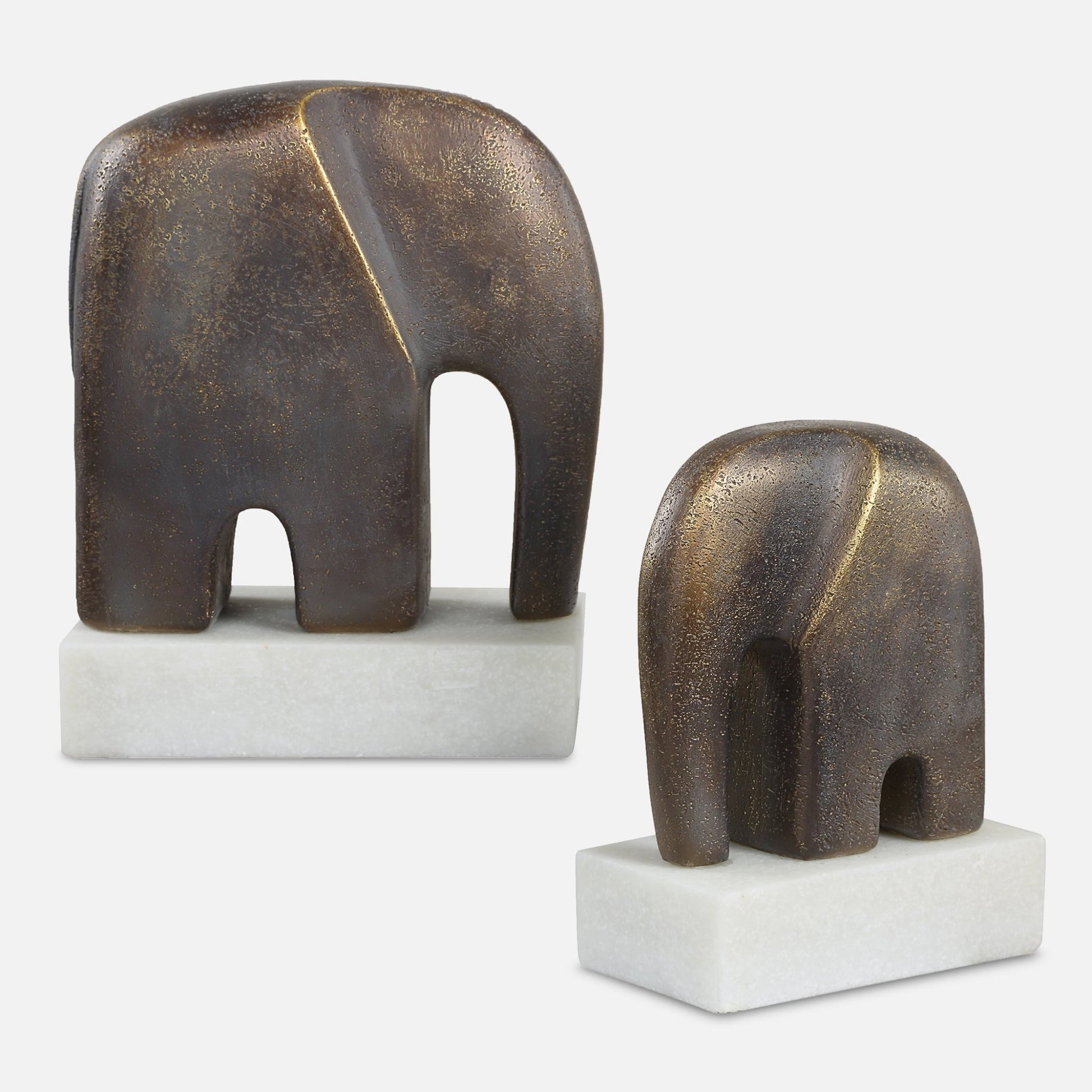Uttermost Timeless Tusk Bronze Sculptures Set/2 Table Decors| Uttermost