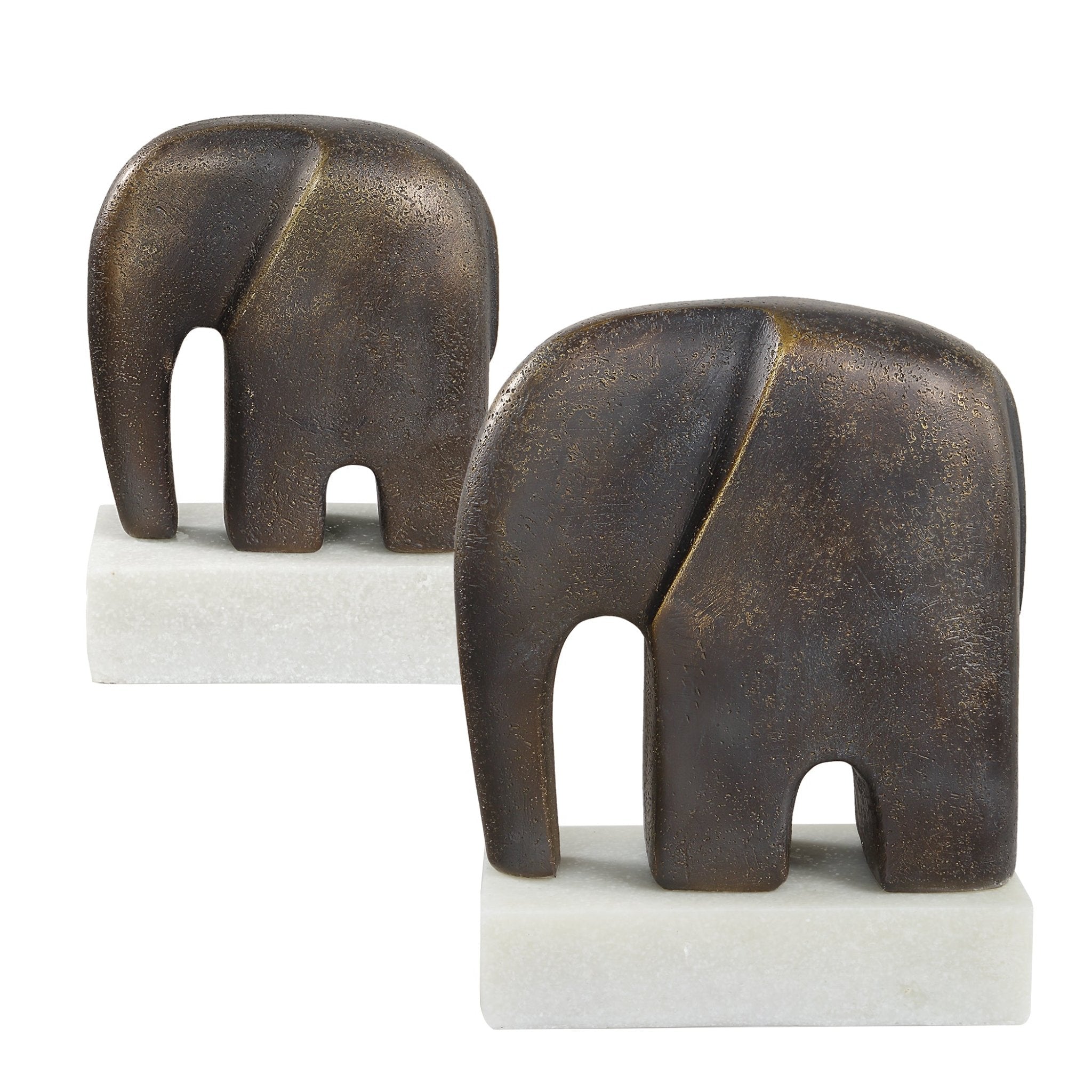 Uttermost Timeless Tusk Bronze Sculptures Set/2 Table Decors| Uttermost