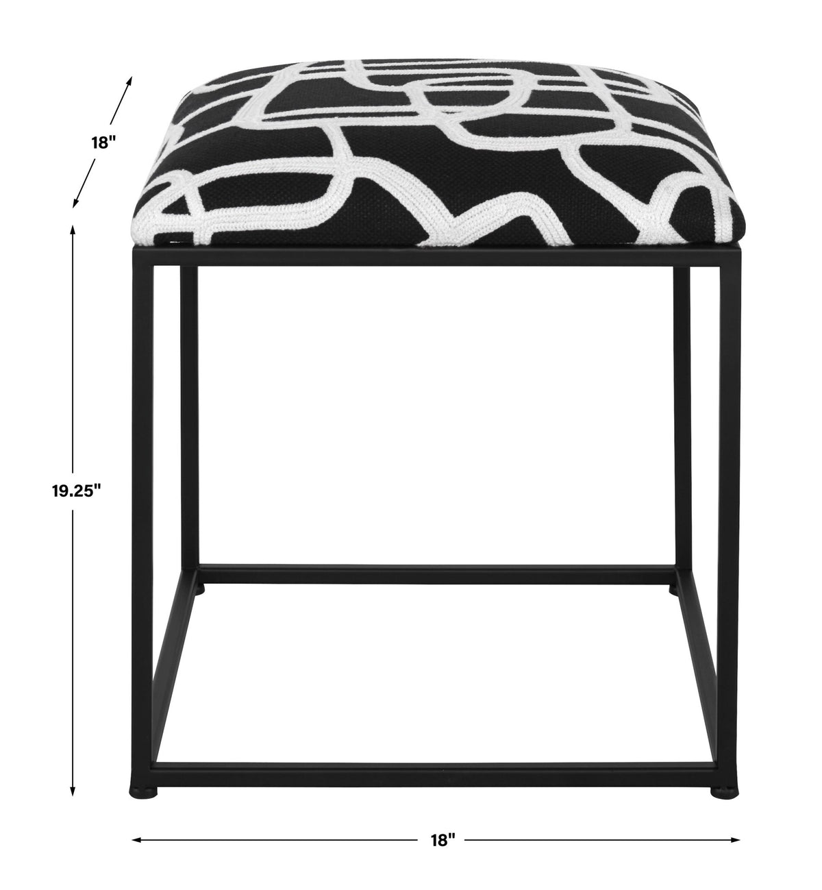 Uttermost Twists And Turns Fabric Accent Stool Table Decors| Uttermost