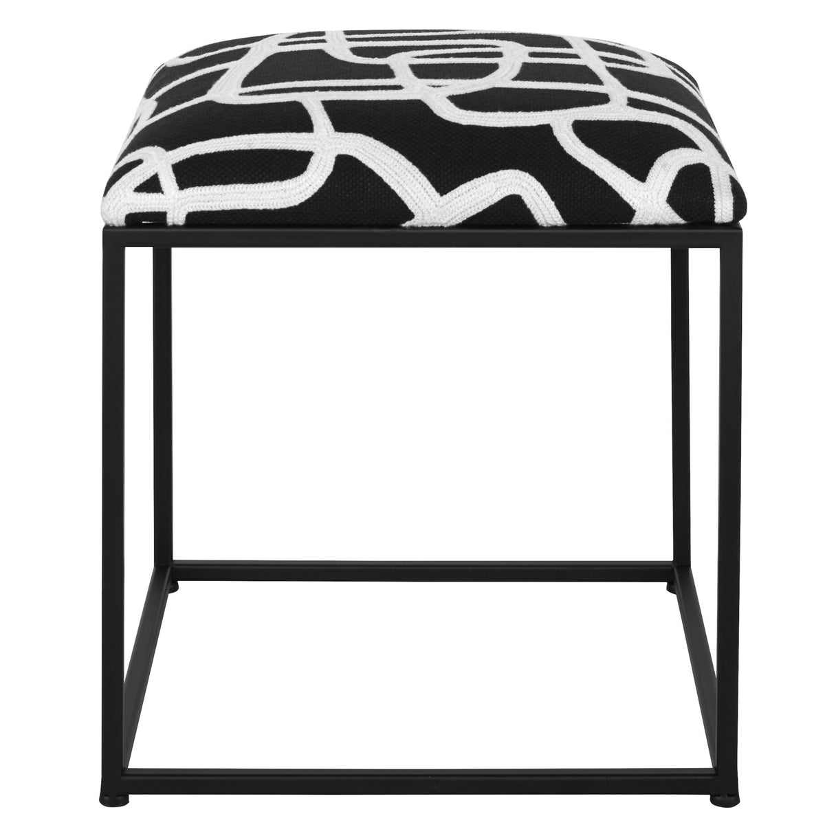 Uttermost Twists And Turns Fabric Accent Stool Table Decors| Uttermost