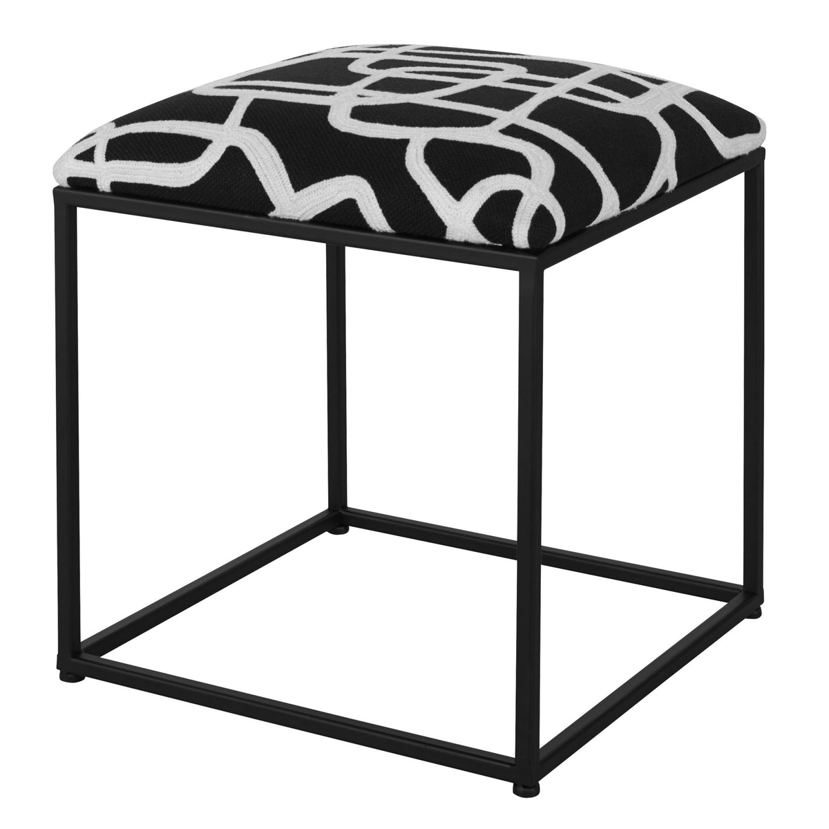 Uttermost Twists And Turns Fabric Accent Stool Table Decors| Uttermost