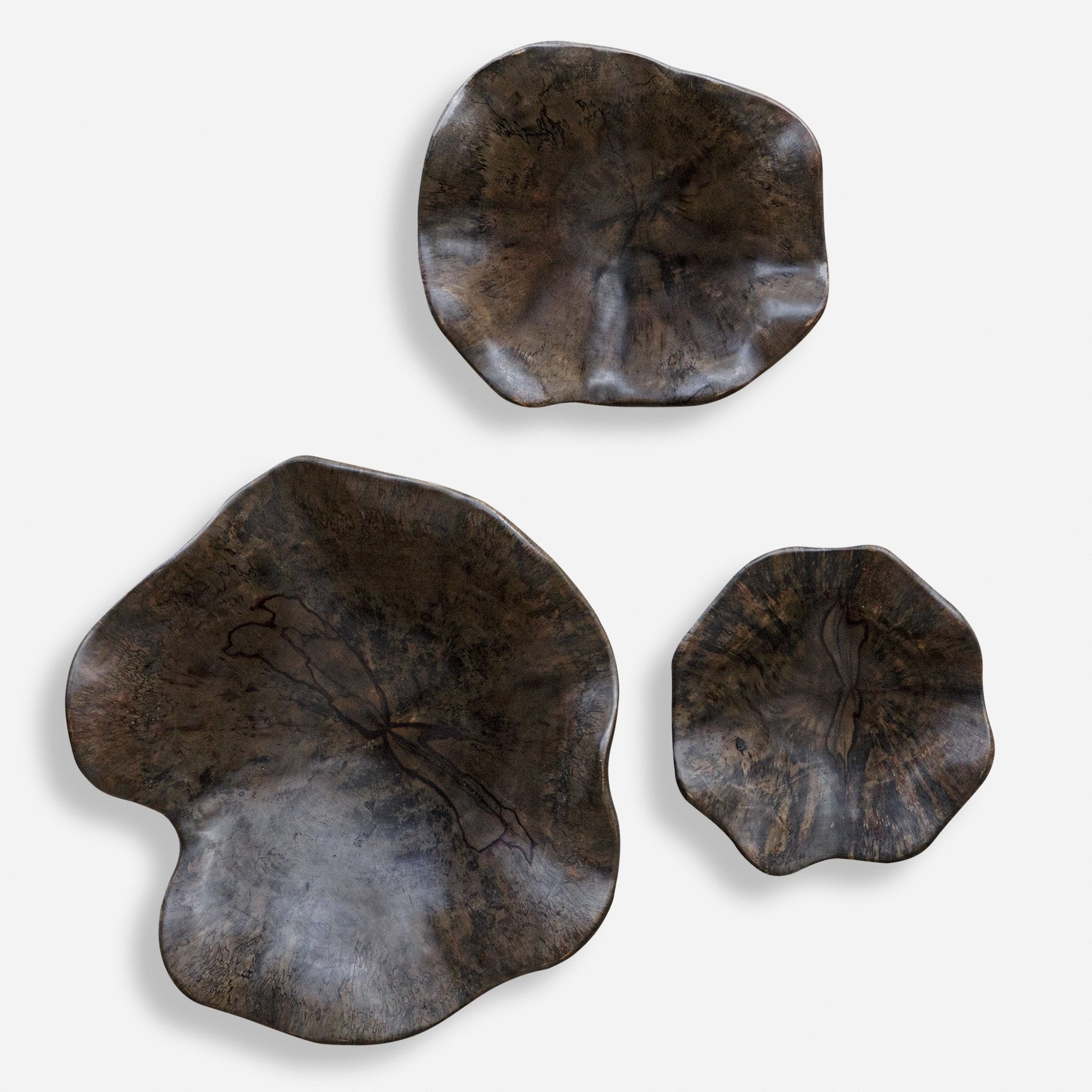 Uttermost Two Wood Wall Décor In Mocha, S/3 Wall Art| Uttermost