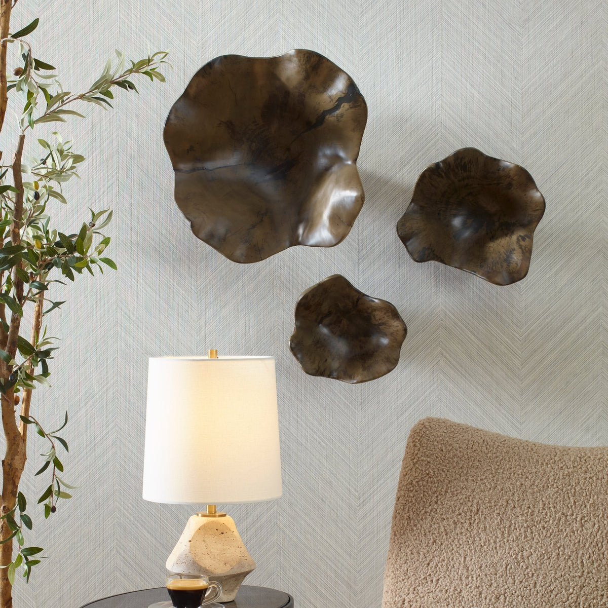 Uttermost Two Wood Wall Décor In Mocha, S/3 Wall Art| Uttermost