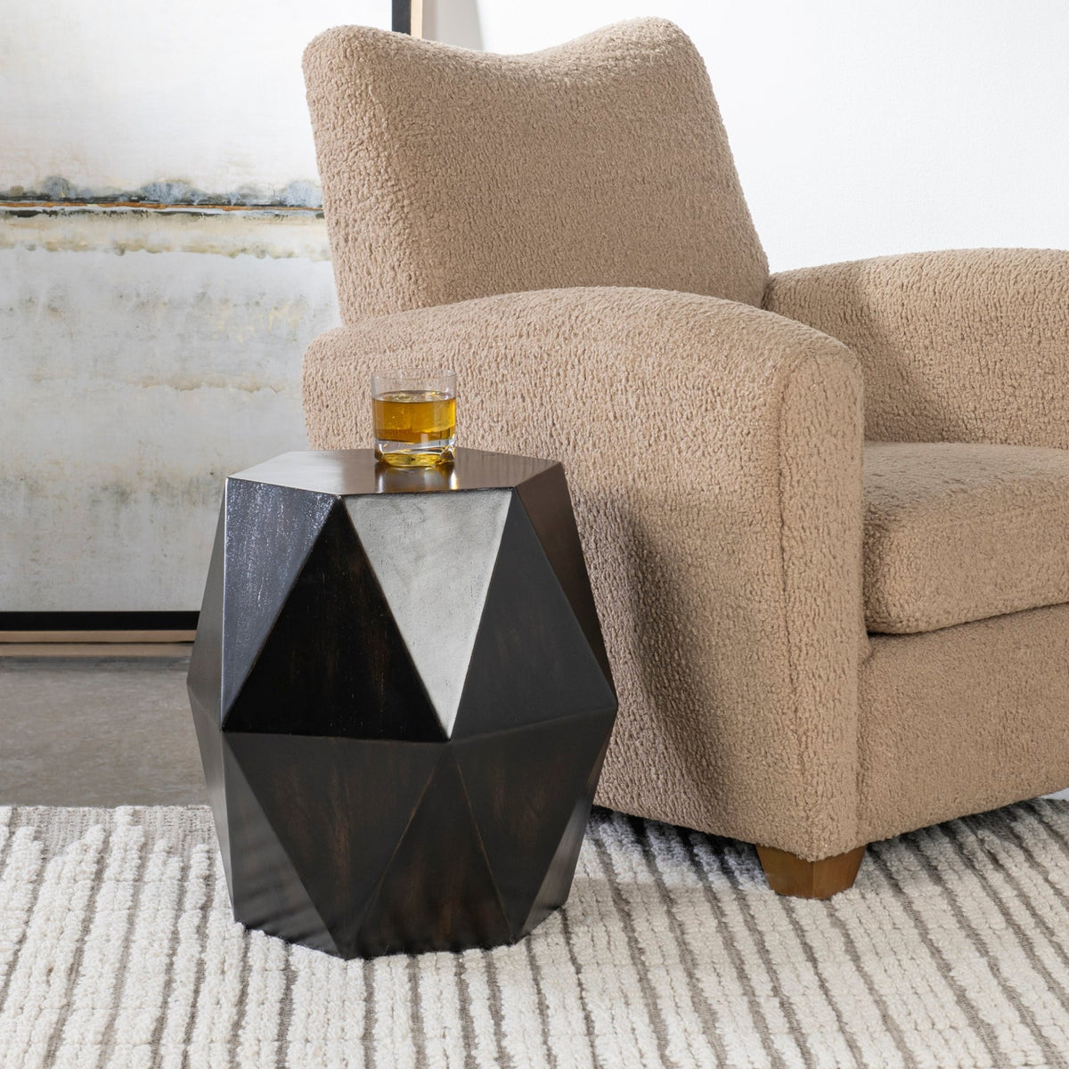 Uttermost Volker Black Geometric Accent Table Table Decors| Uttermost