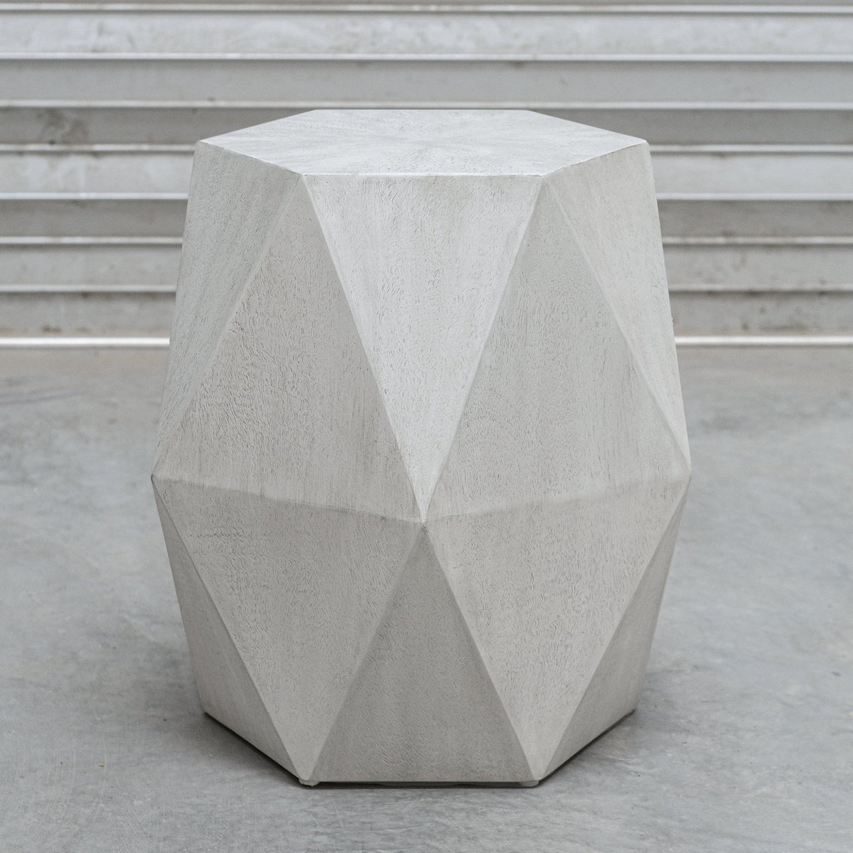 Uttermost Volker White Geometric Accent Table Table Decors| Uttermost