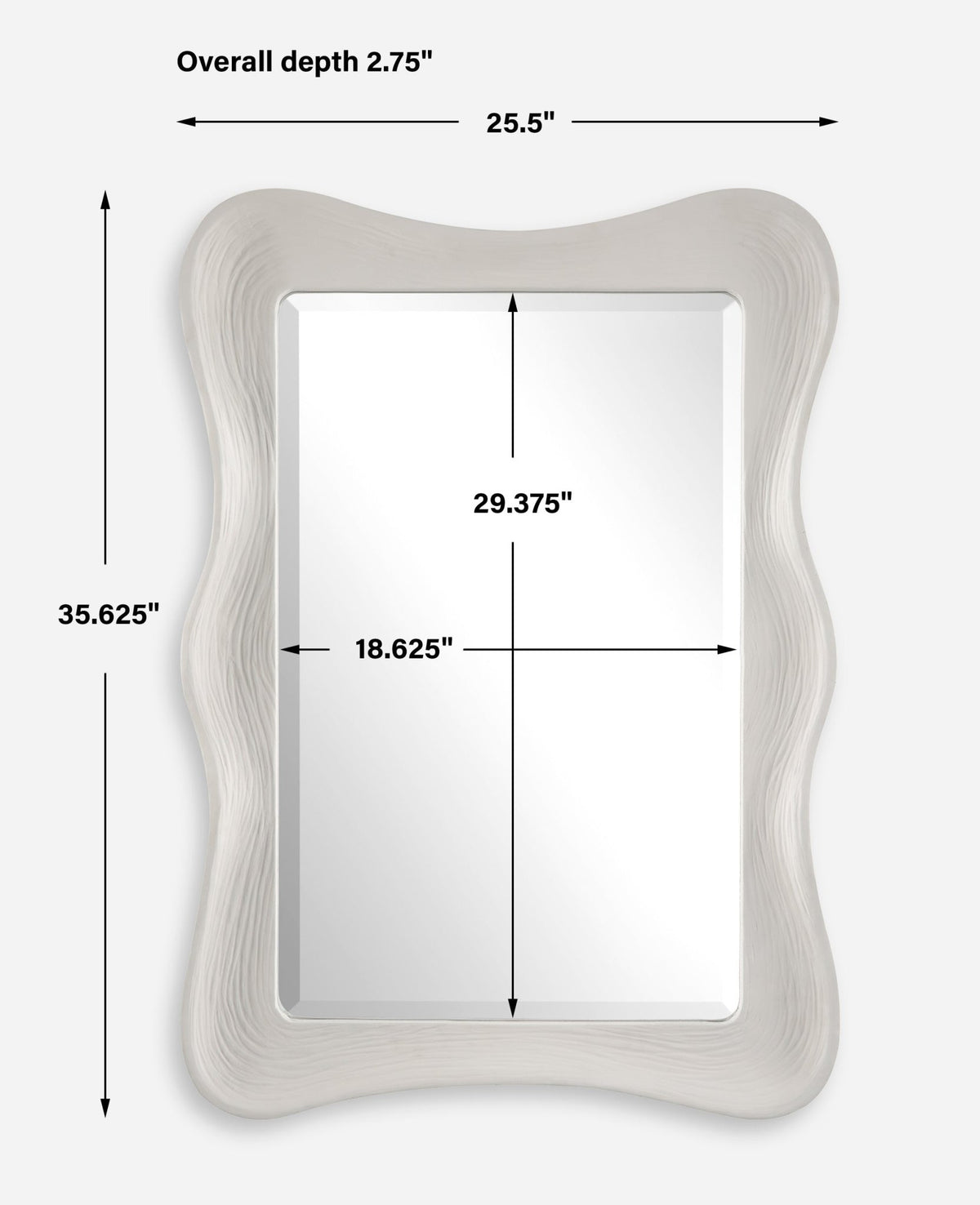 Uttermost Whitehaven Wavy Rectangle Mirror Table Decors| Uttermost