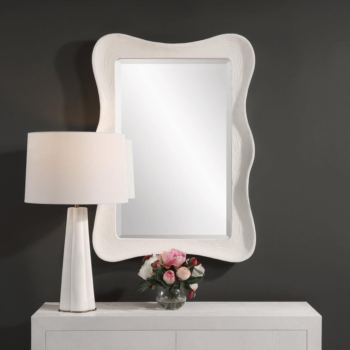 Uttermost Whitehaven Wavy Rectangle Mirror Table Decors| Uttermost