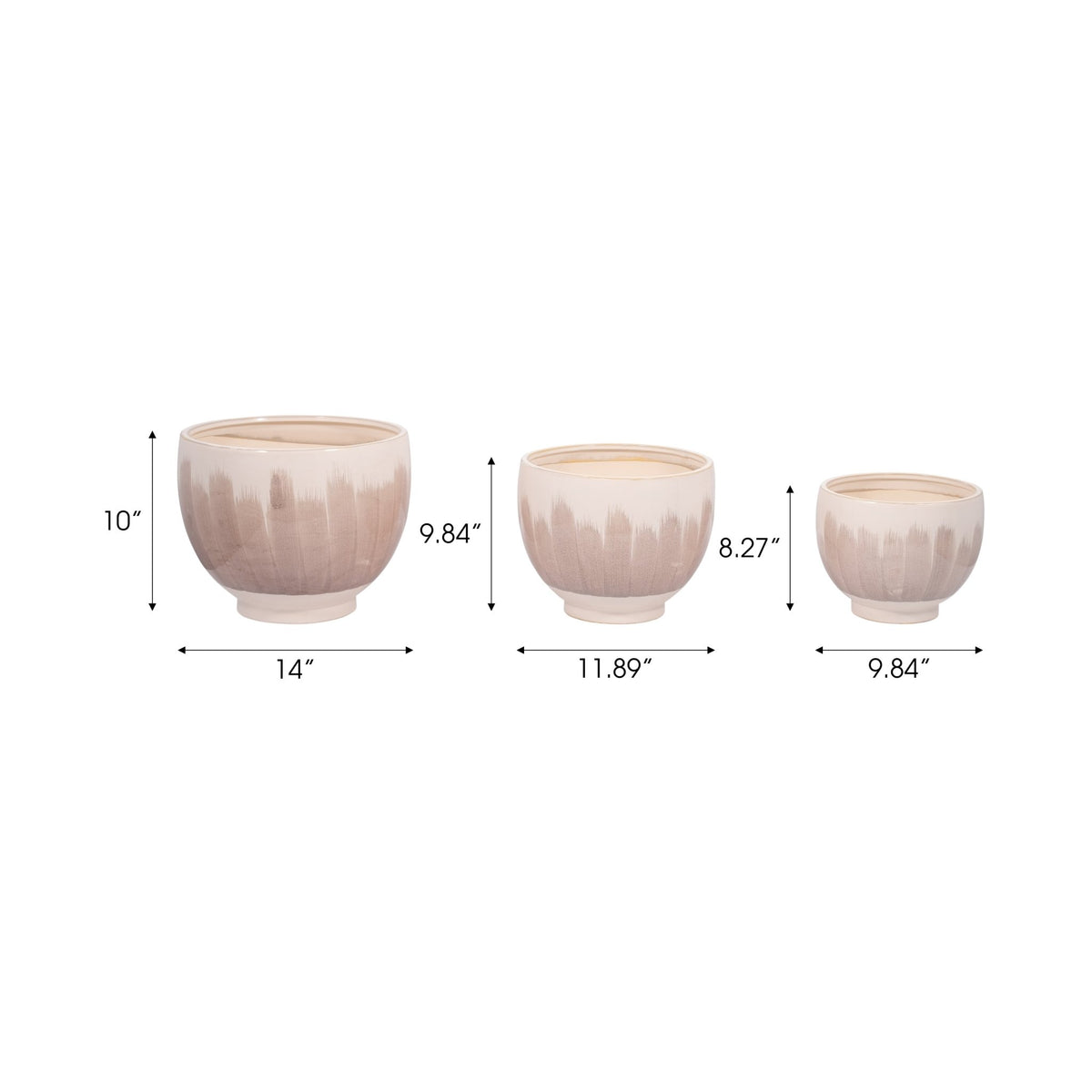 VALDIVA CERAMIC PLANTERS - SET OF 3 Outdoor Planters| Sagebrook Home