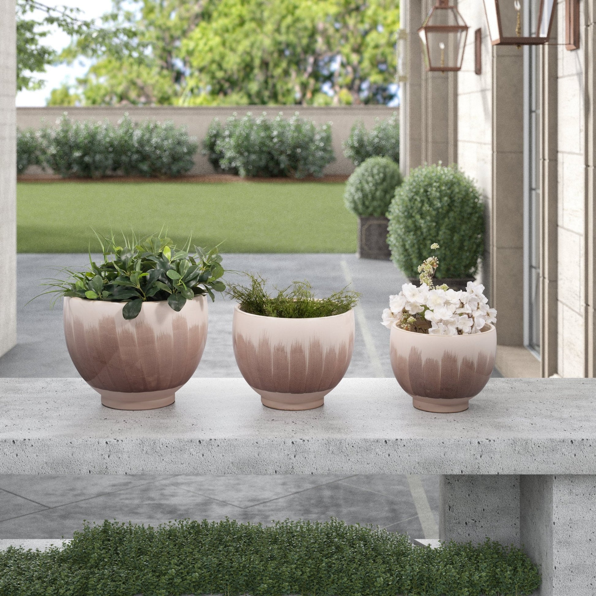 VALDIVA CERAMIC PLANTERS - SET OF 3 Outdoor Planters| Sagebrook Home
